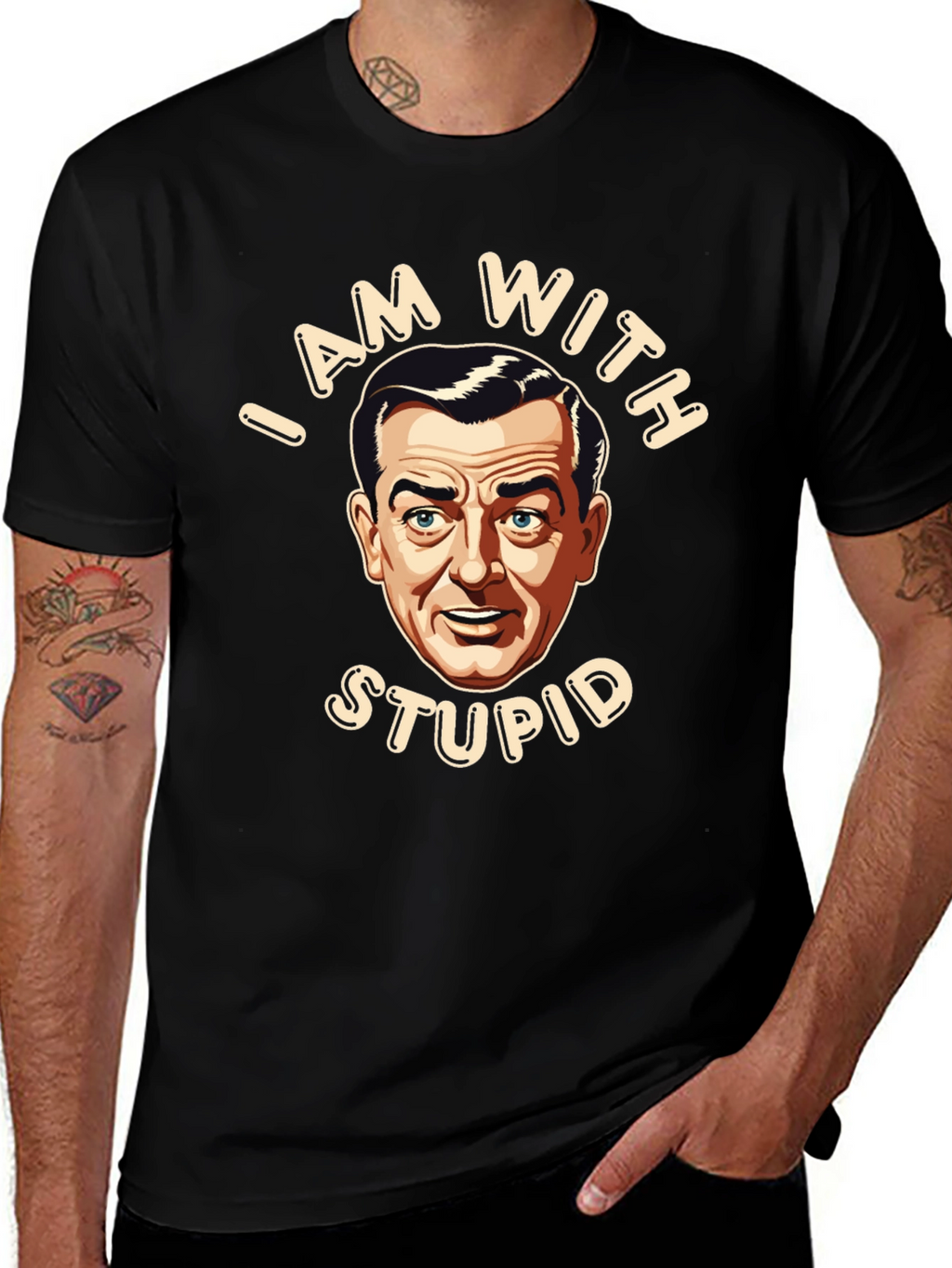 I Am With Stupid Graphic T-Shirt