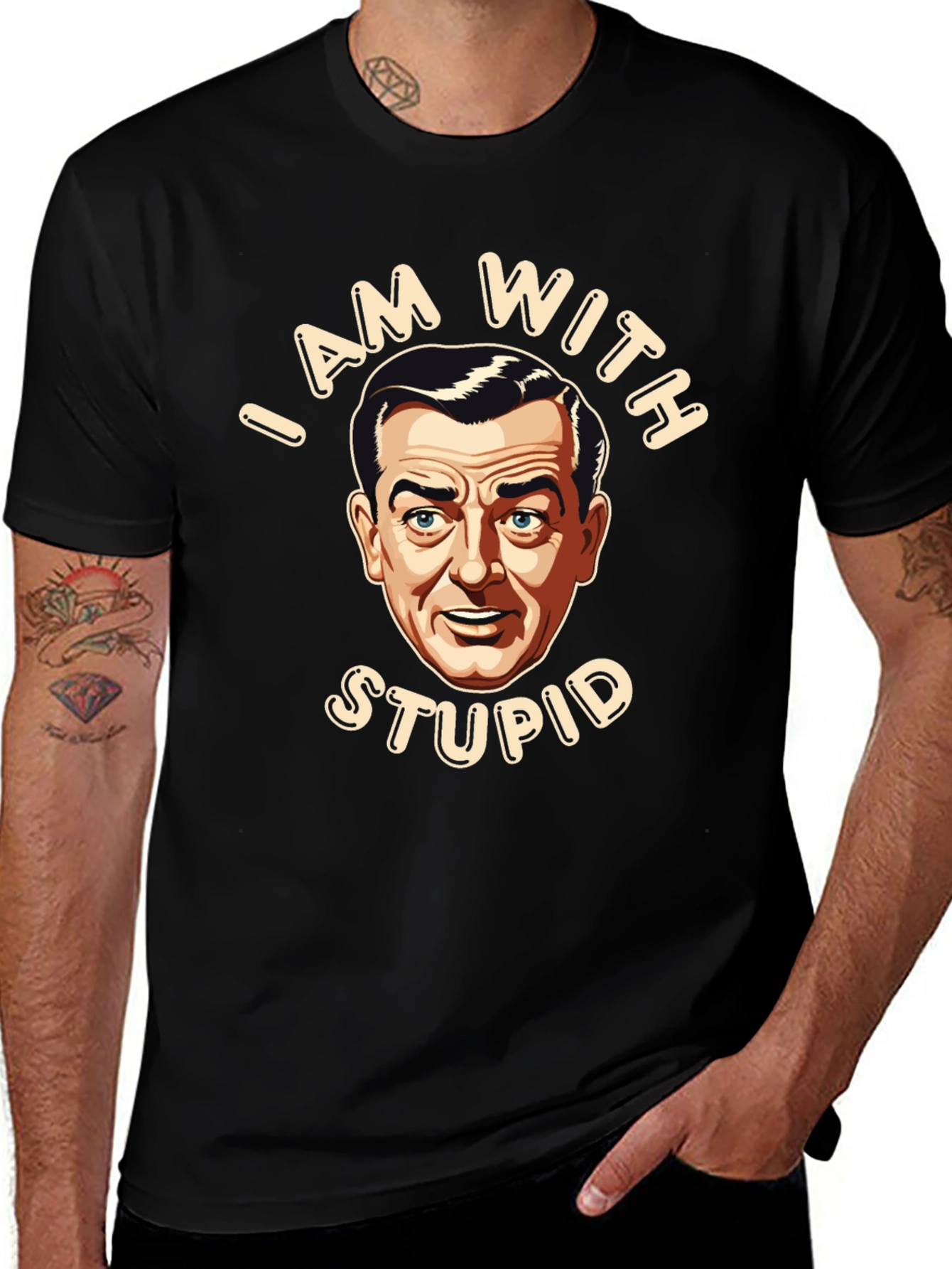 I Am With Stupid Graphic T-Shirt