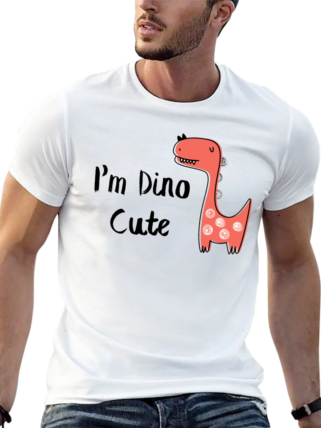 Im Dino Cute Graphic Tee - Black