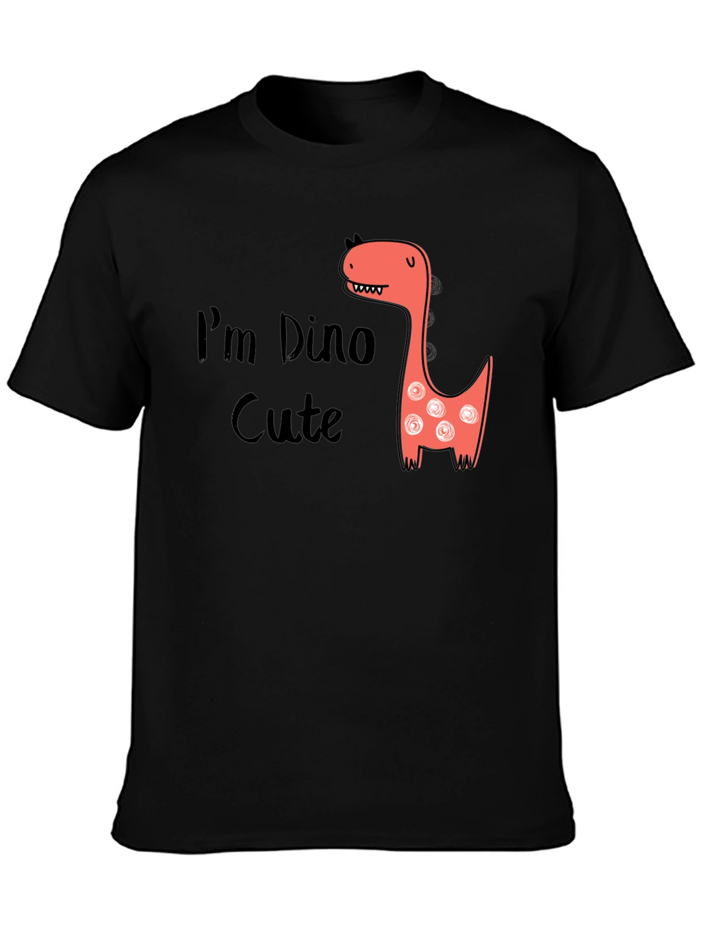 Im Dino Cute Graphic Tee - Black