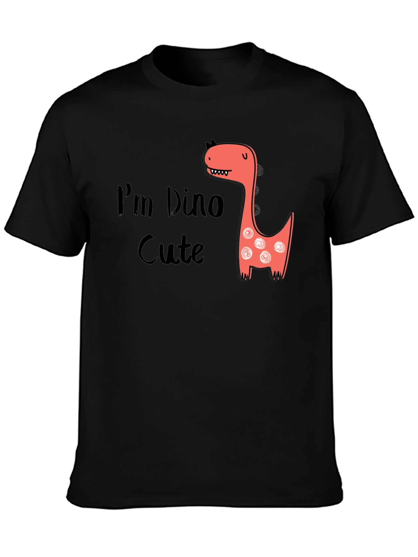 Im Dino Cute Graphic Tee - Black
