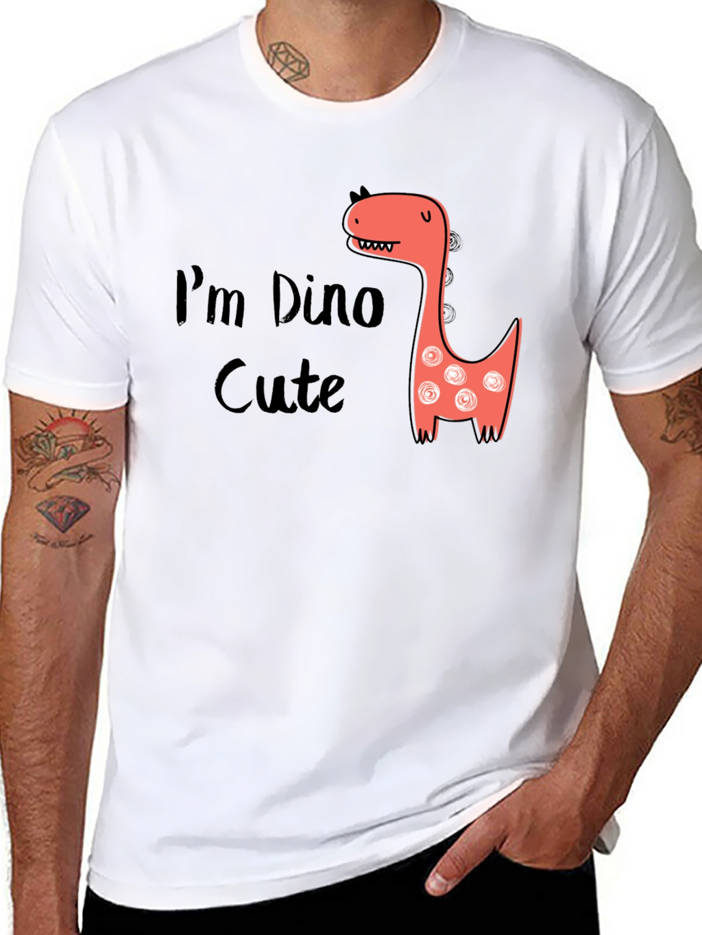 Im Dino Cute Graphic Tee - Black