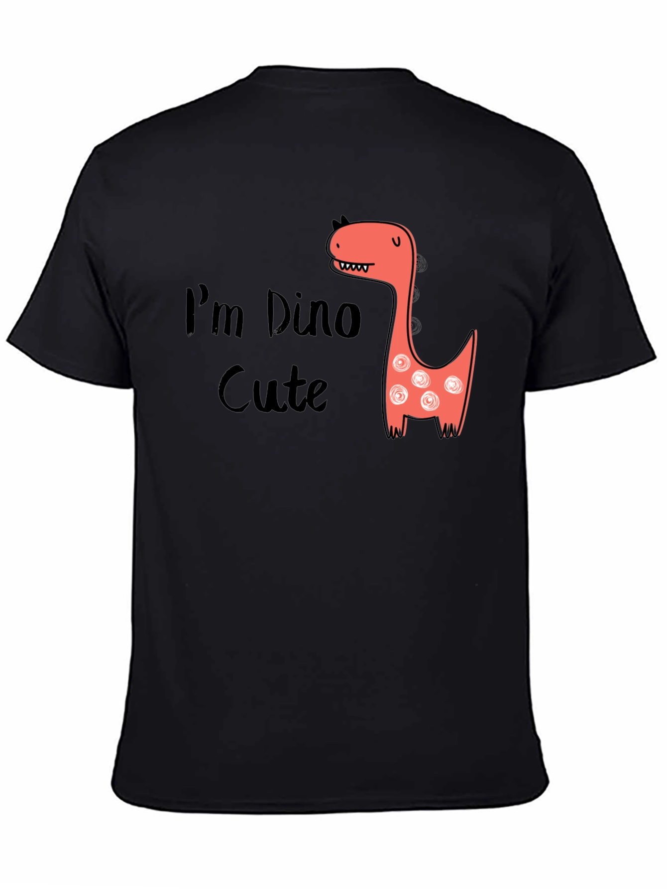 Im Dino Cute Graphic Tee - Black