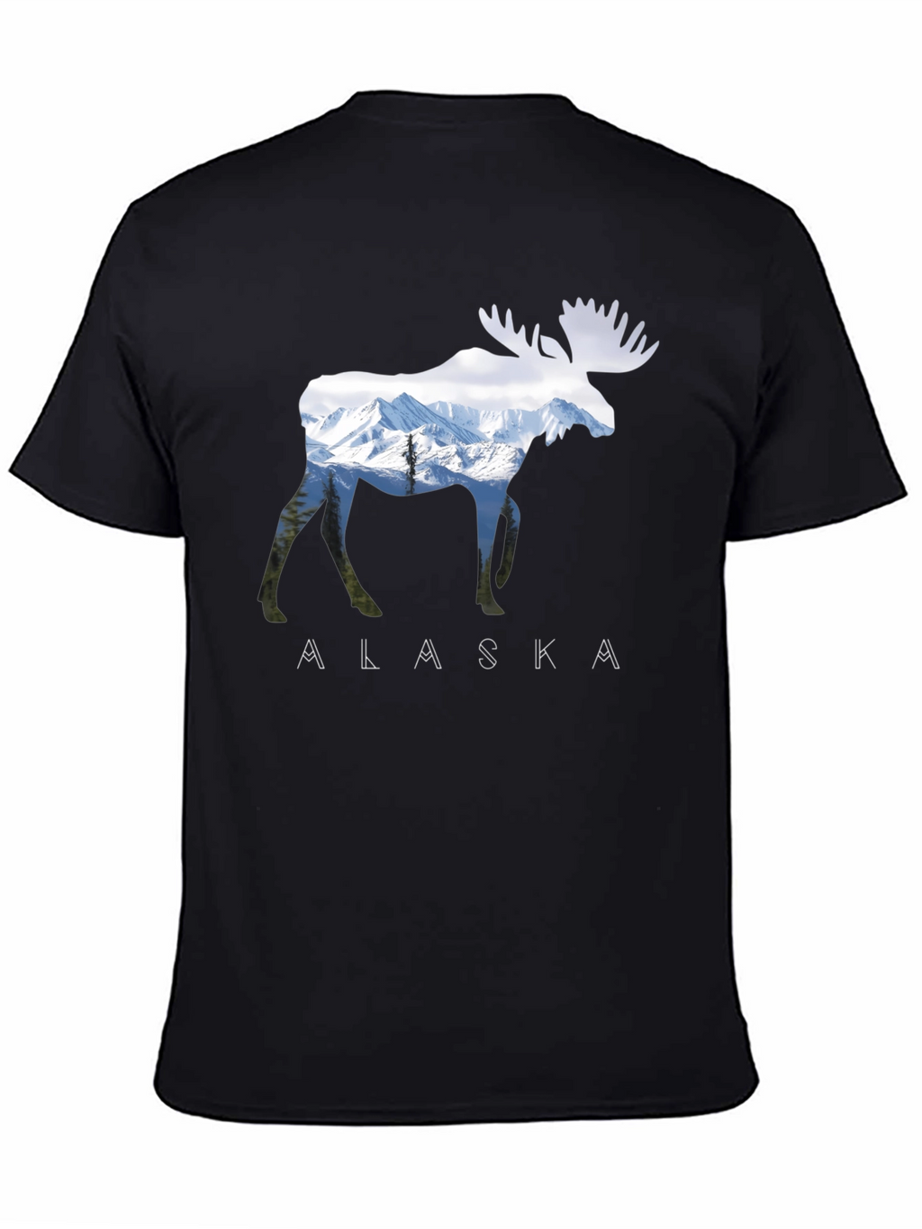 Alaska Moose Graphic Print T-Shirt