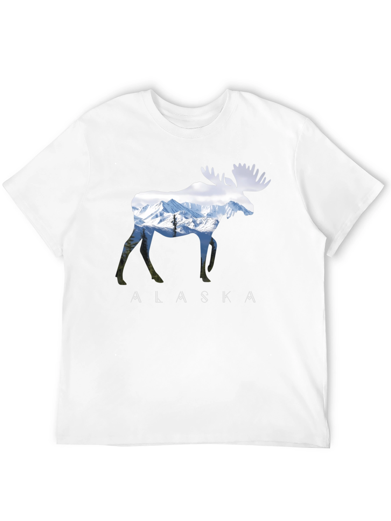 Alaska Moose Graphic Print T-Shirt