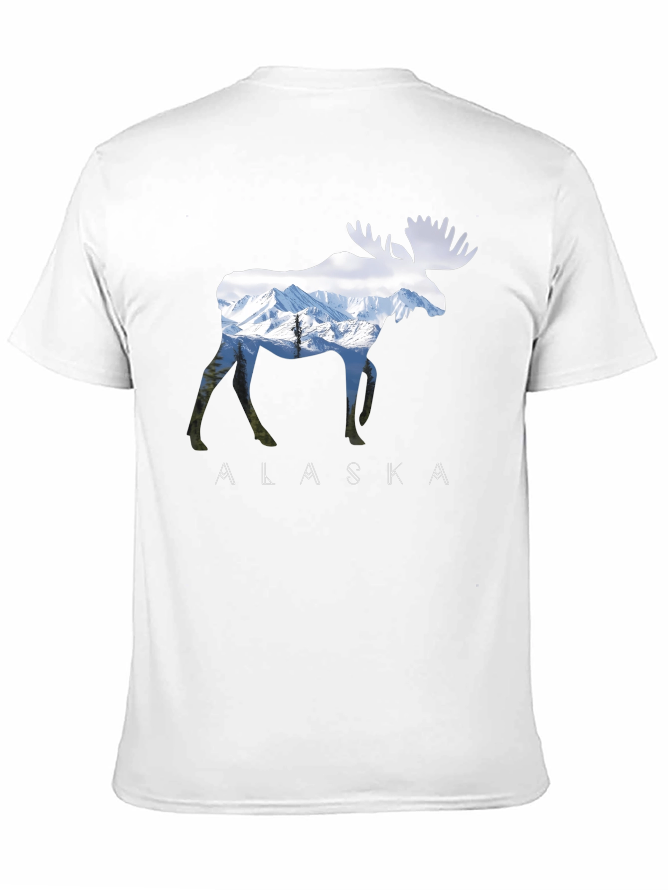 Alaska Moose Graphic Print T-Shirt