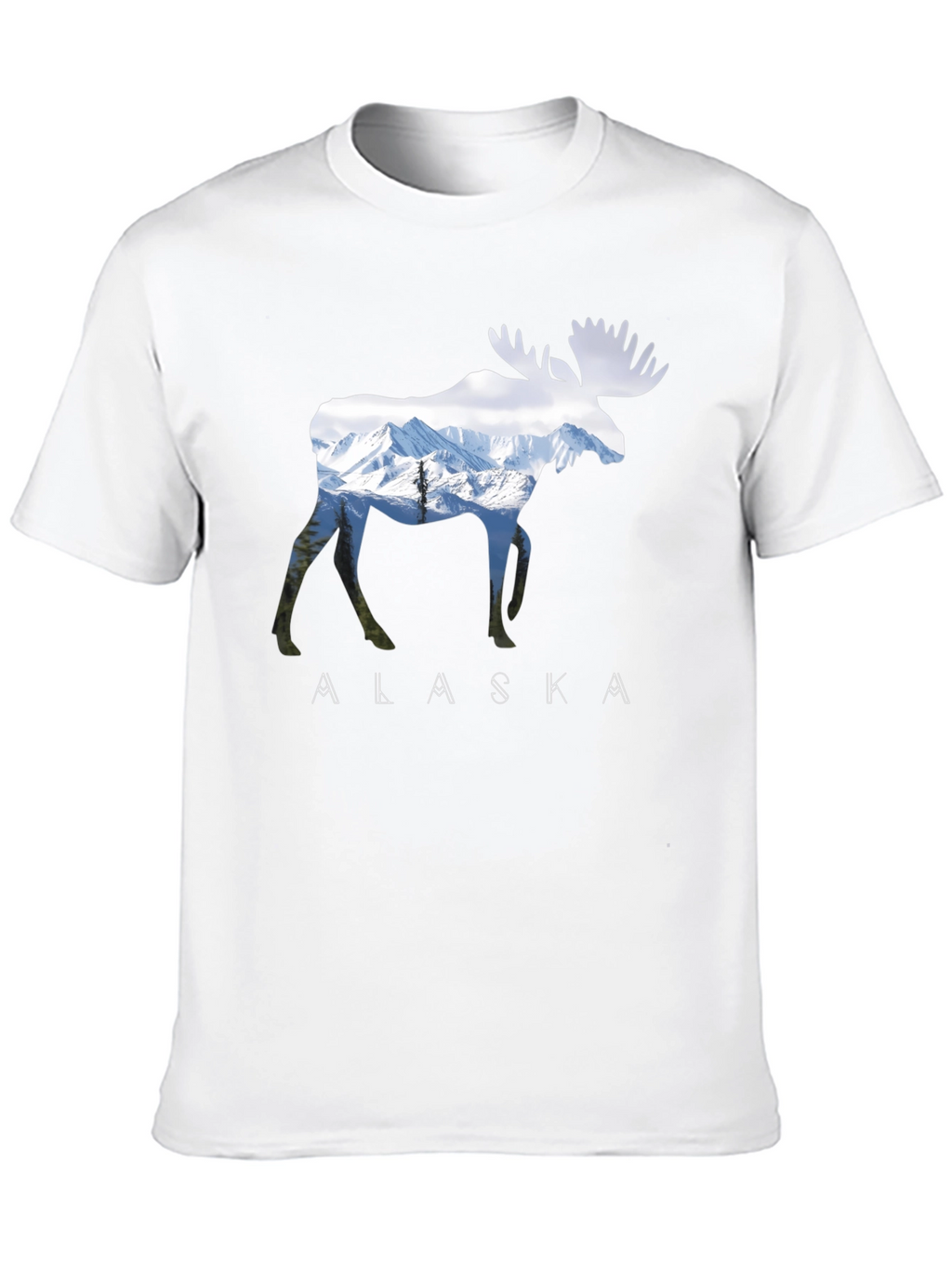 Alaska Moose Graphic Print T-Shirt
