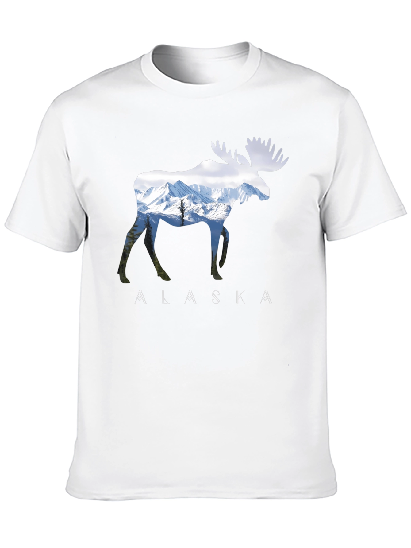 Alaska Moose Graphic Print T-Shirt