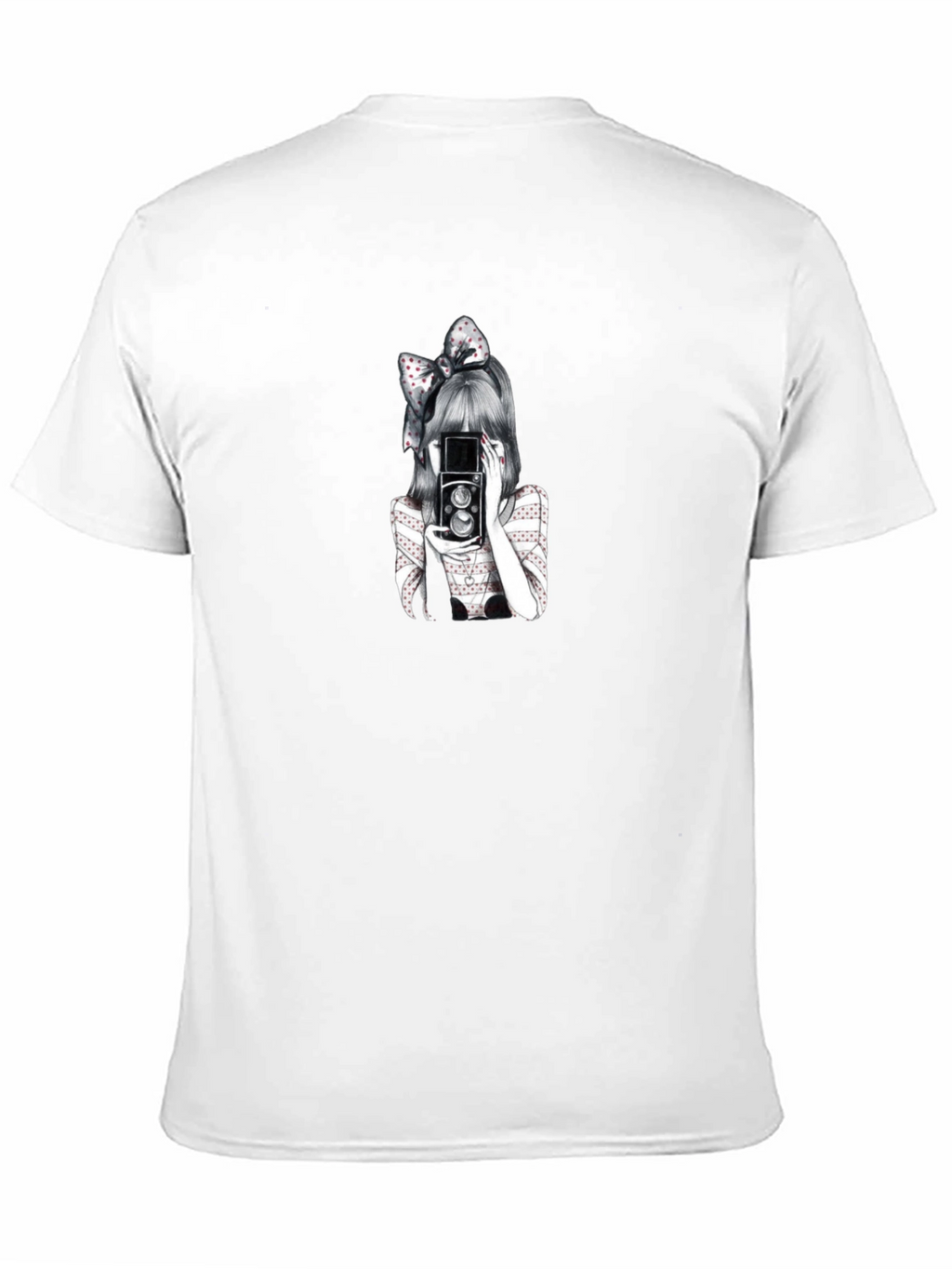 Girl with Camera Graphic T-Shirt - Black