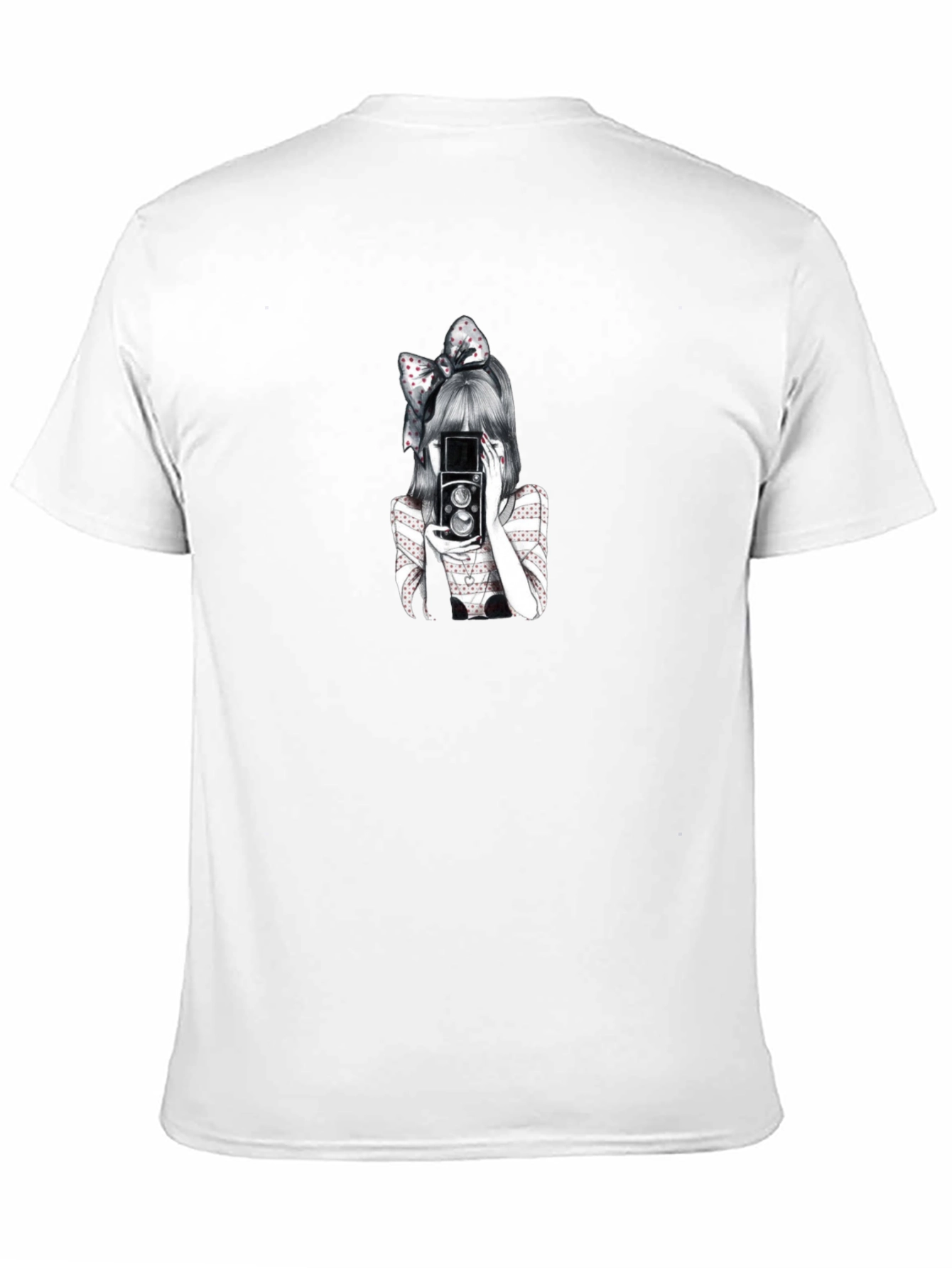 Girl with Camera Graphic T-Shirt - Black
