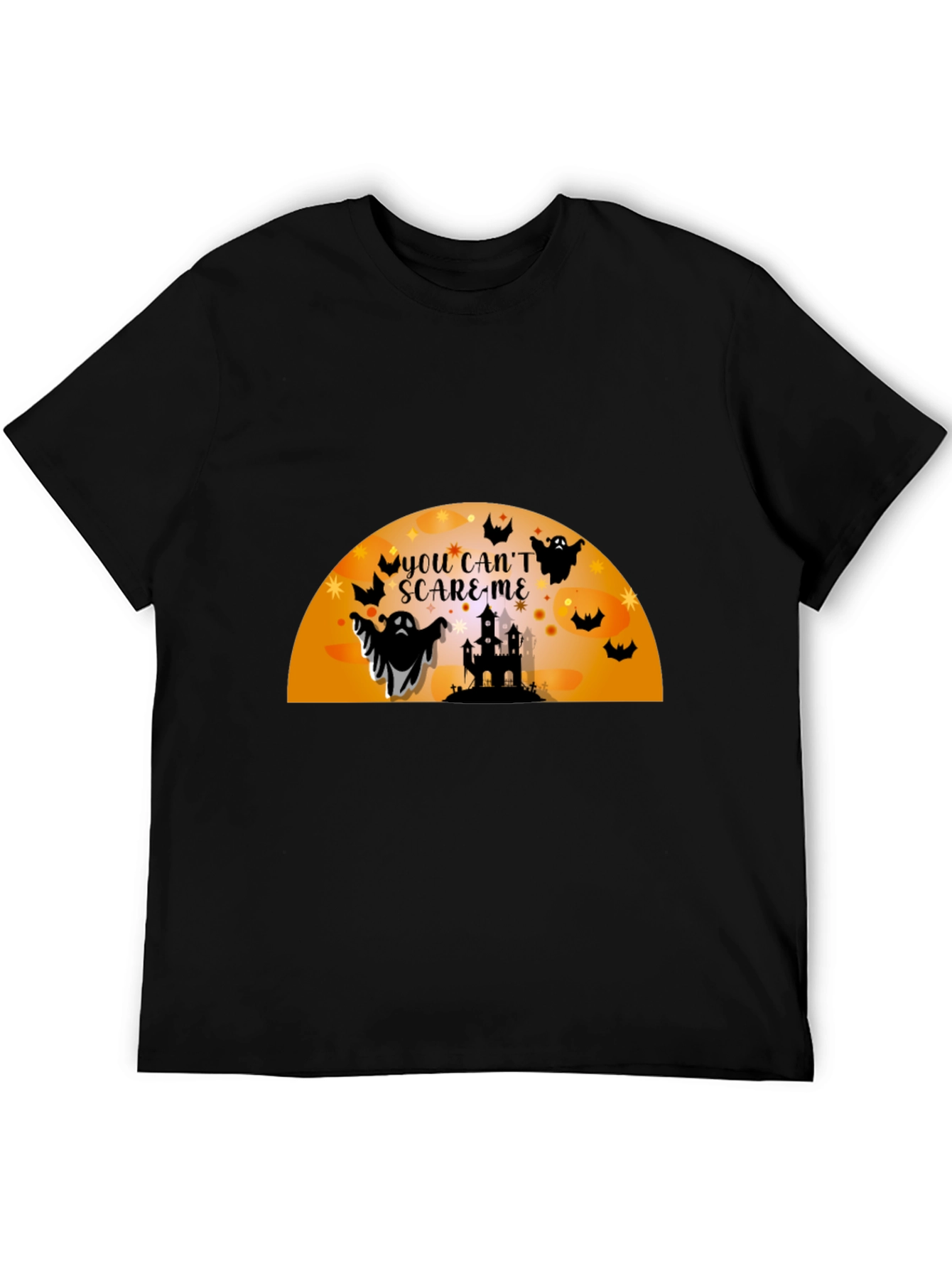 Halloween Ghosts Black T-Shirt - You Cant Scare Me