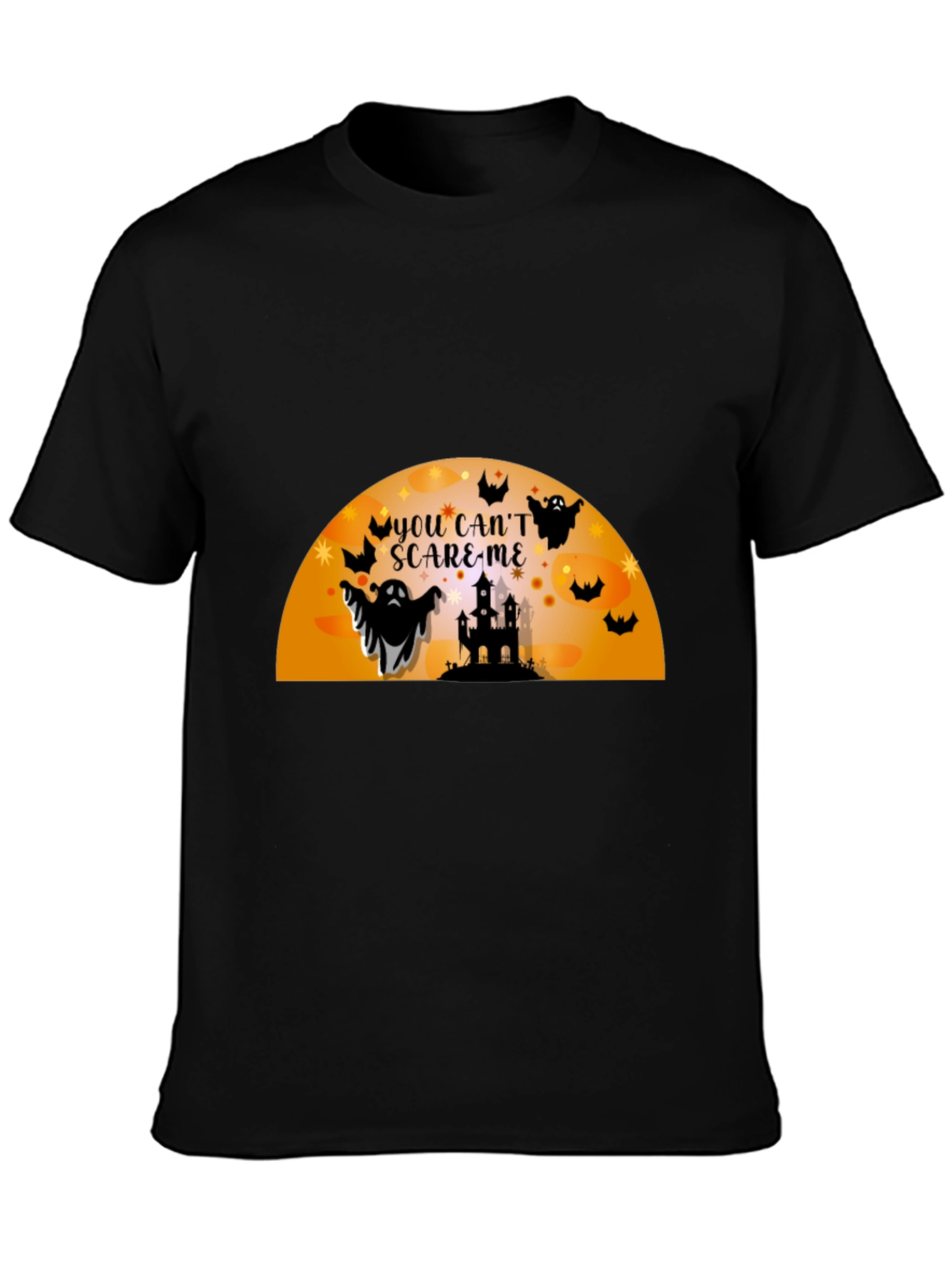 Halloween Ghosts Black T-Shirt - You Cant Scare Me