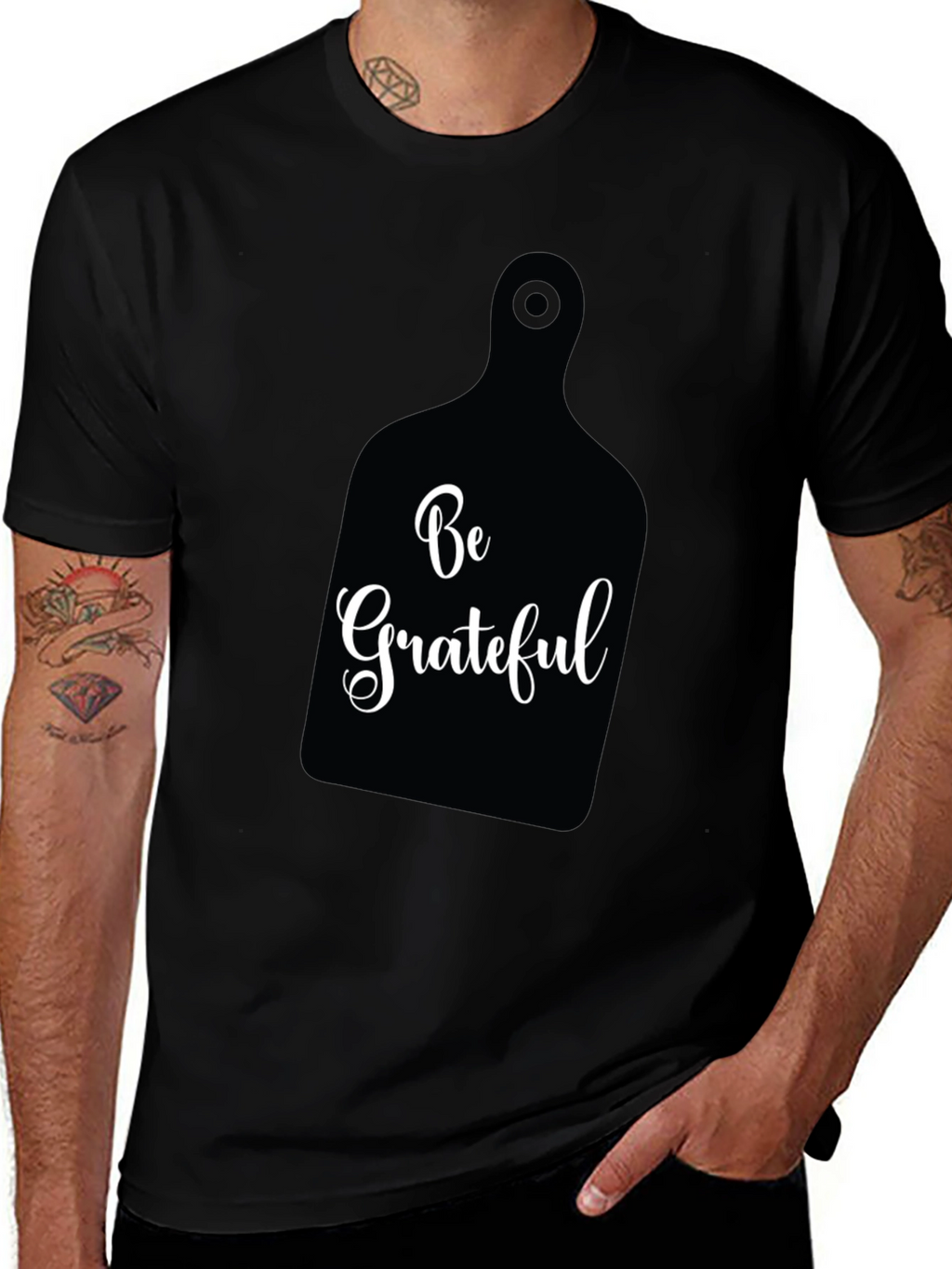 Be Grateful Black Graphic Tee