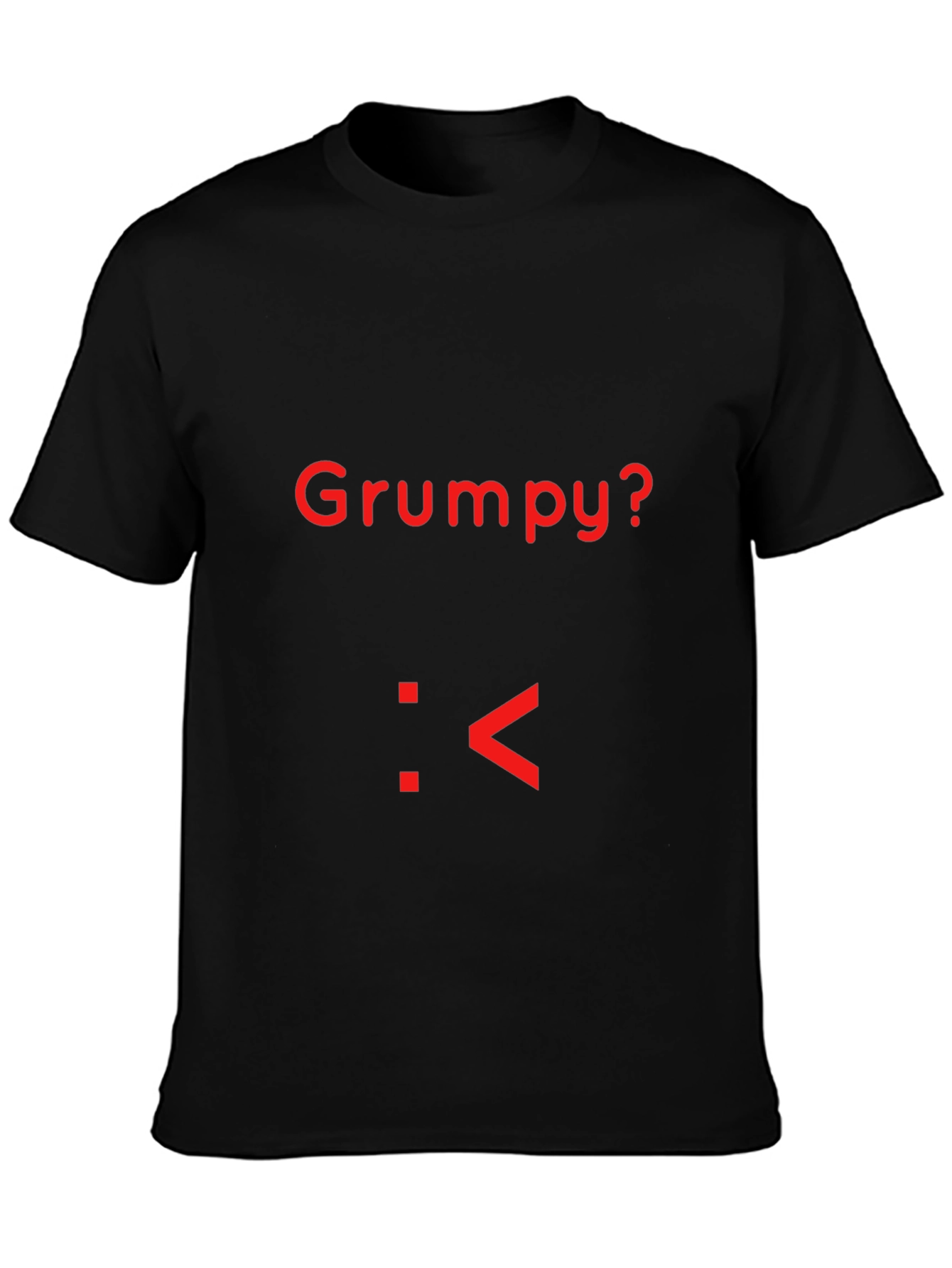 Grumpy T-Shirt - Red Text Emoticon Funny Novelty Tee