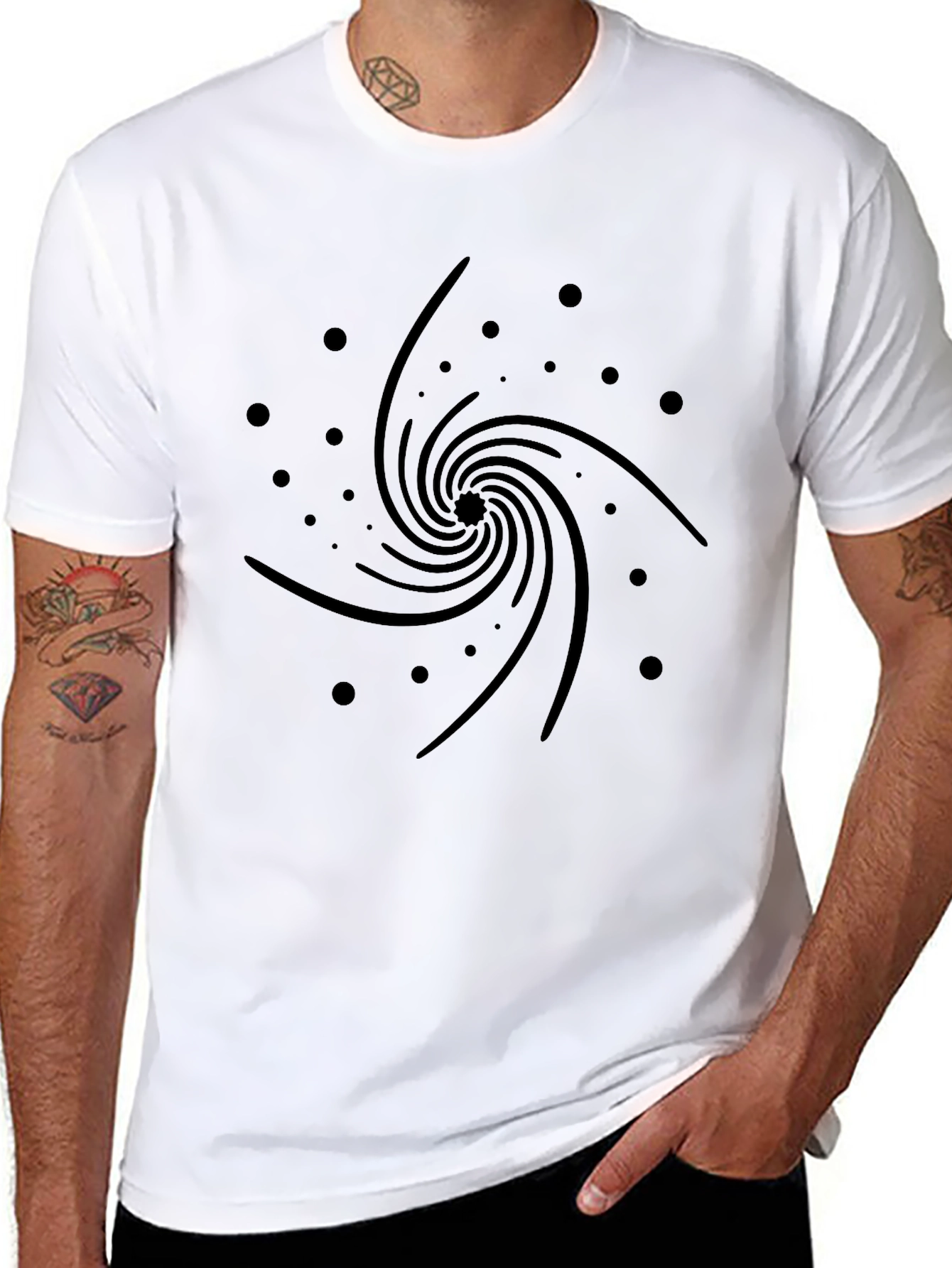 Cosmic Swirl Black Graphic Tee
