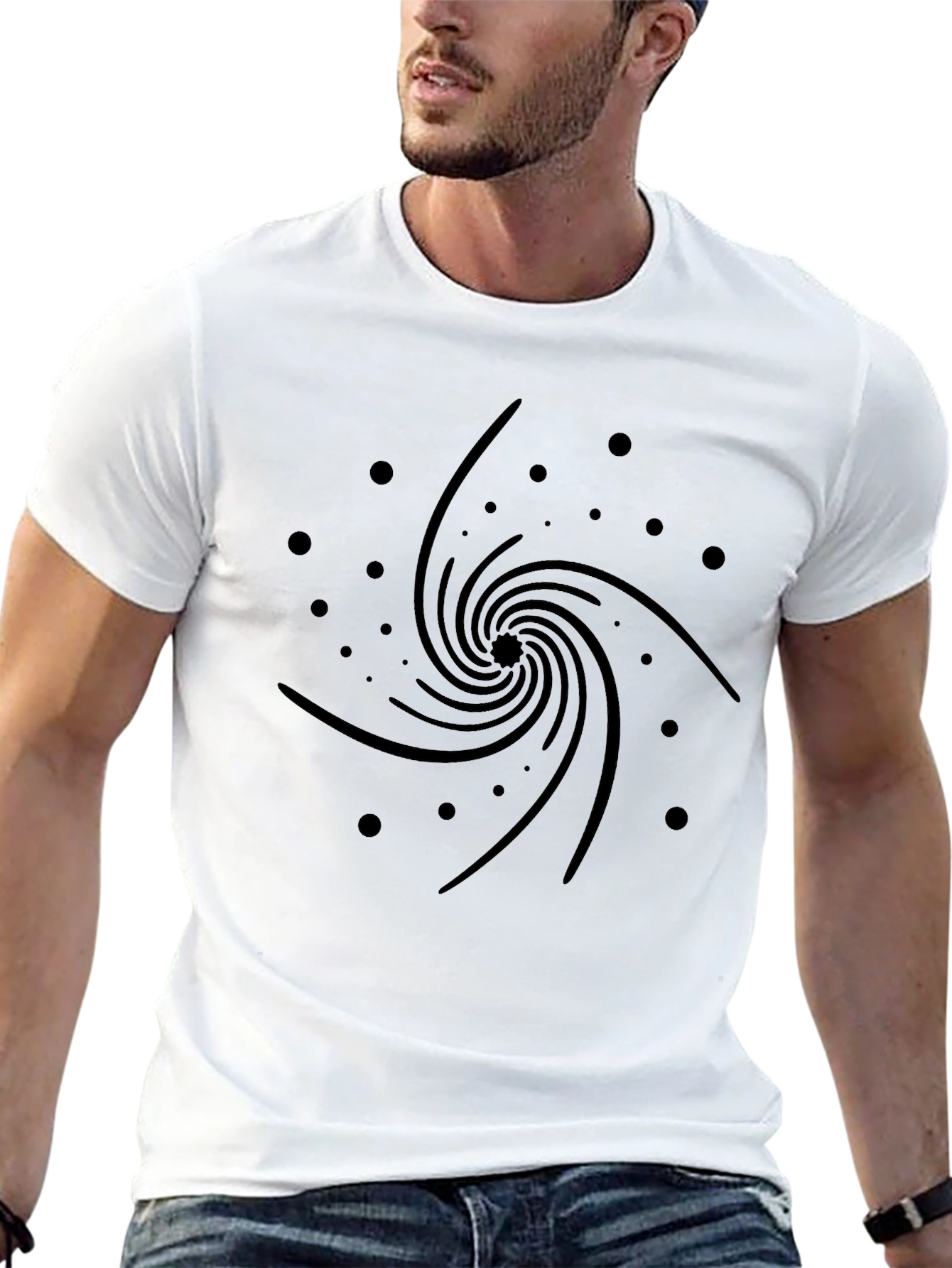 Cosmic Swirl Black Graphic Tee