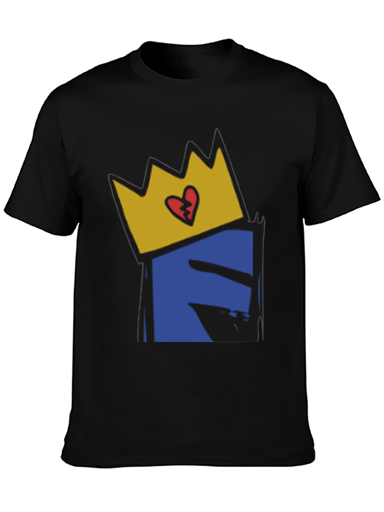 Crown Heart Graphic Black T-Shirt