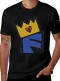 Crown Heart Graphic Black T-Shirt