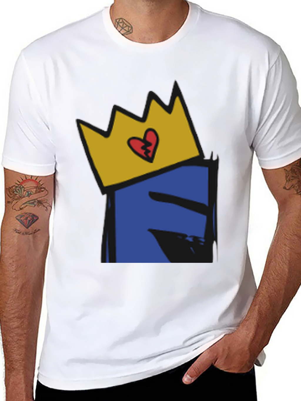 Crown Heart Graphic Black T-Shirt