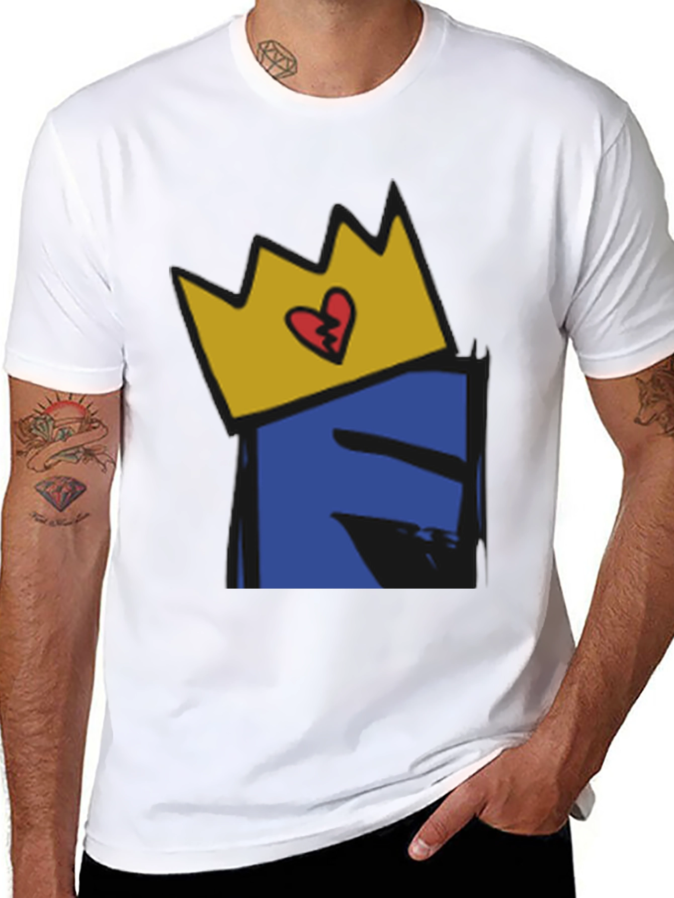 Crown Heart Graphic Black T-Shirt