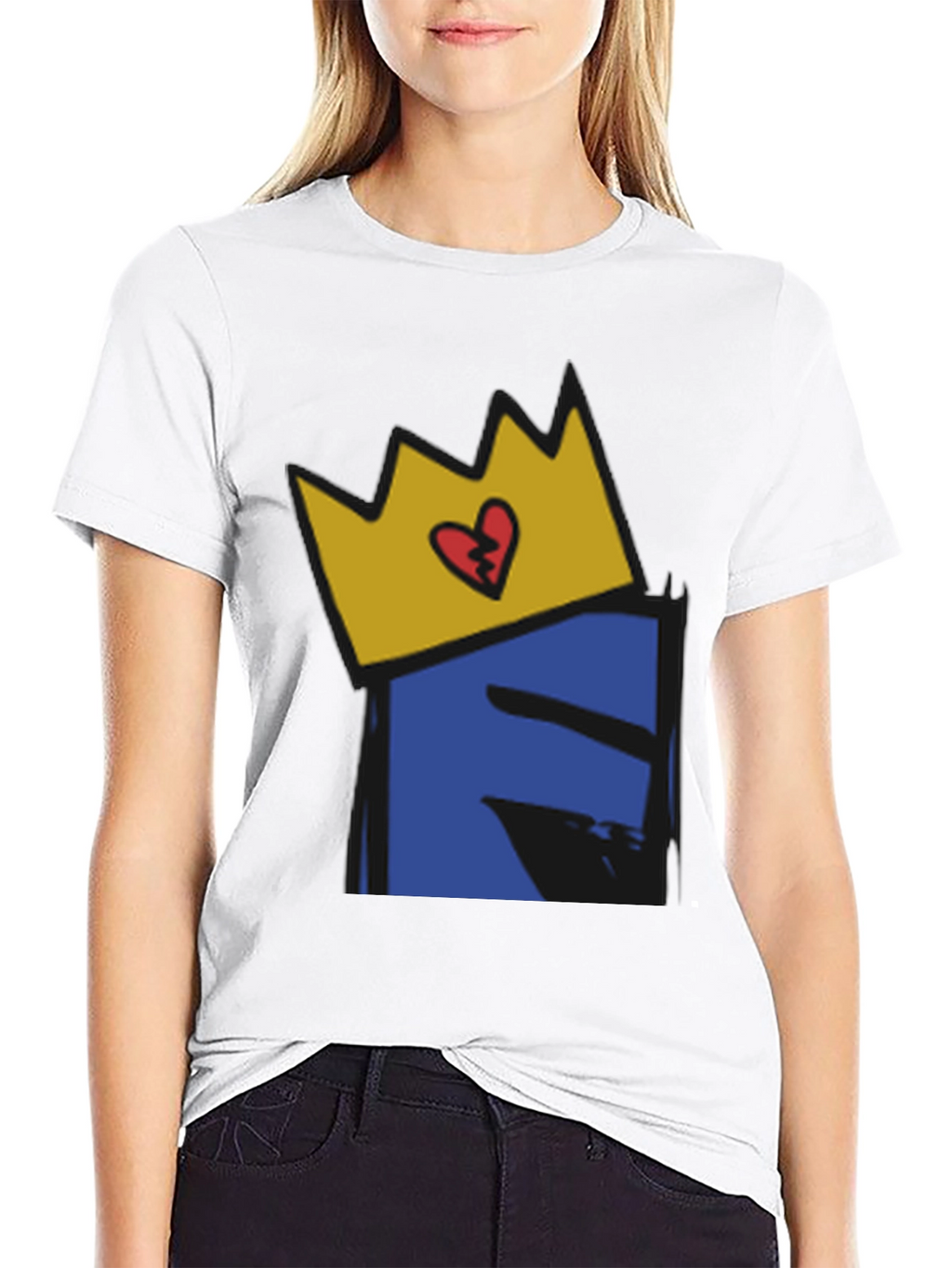 Crown Heart Graphic Black T-Shirt