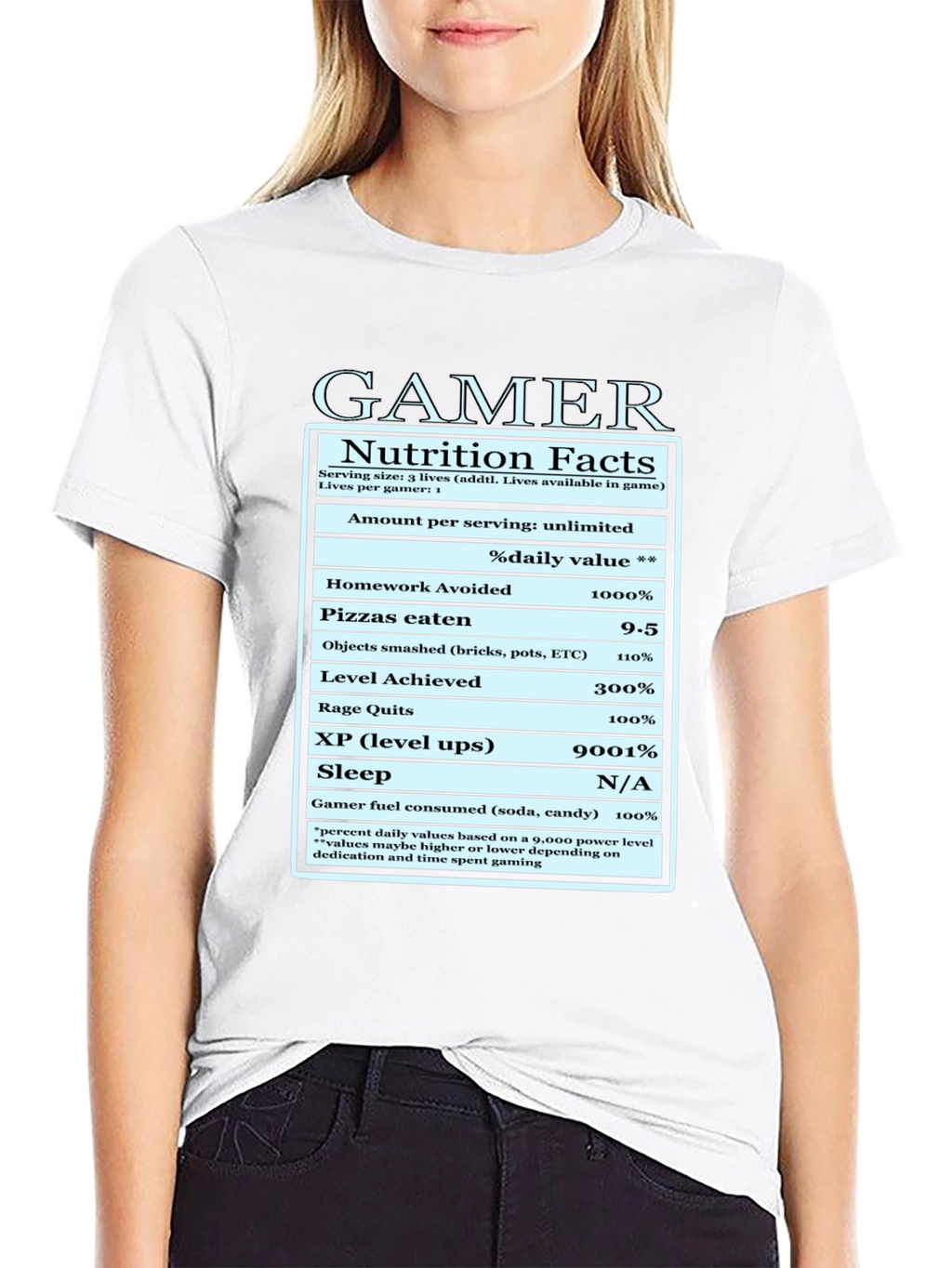 Gamer Nutrition Facts Graphic T-Shirt