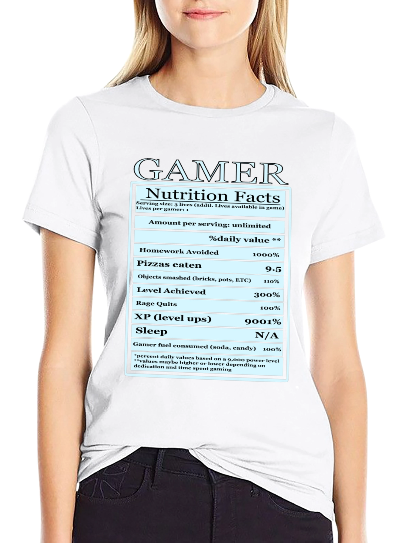 Gamer Nutrition Facts Graphic T-Shirt