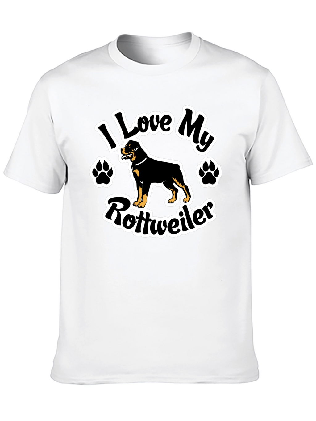 I Love My Rottweiler Black T-Shirt
