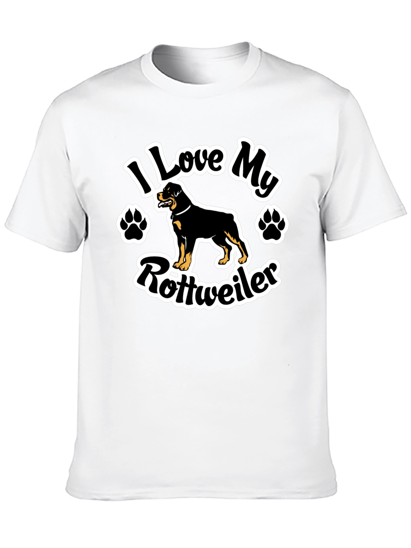 I Love My Rottweiler Black T-Shirt