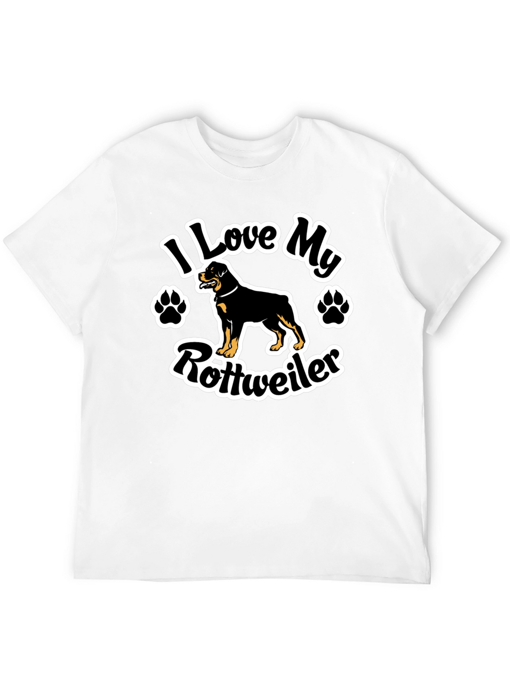 I Love My Rottweiler Black T-Shirt
