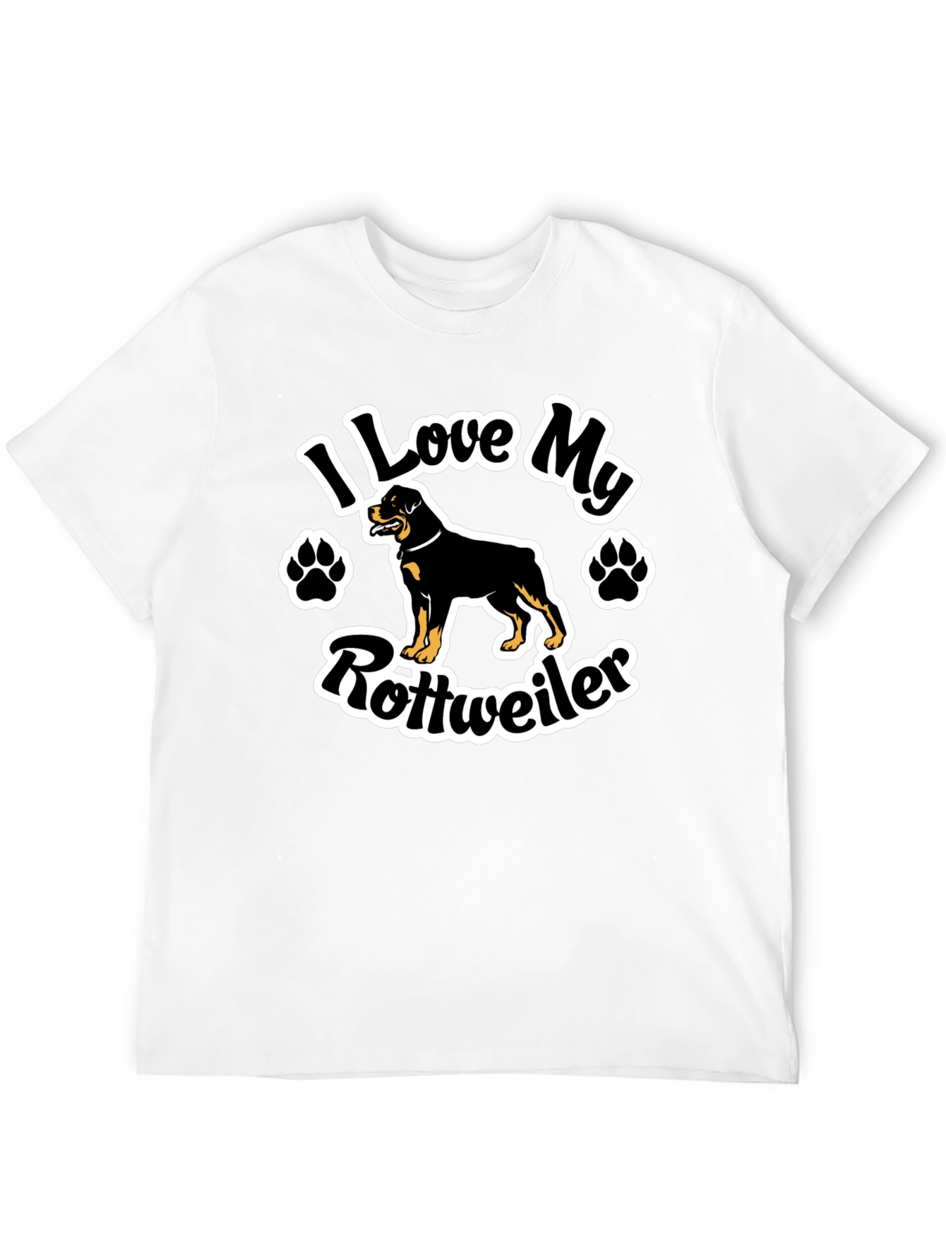 I Love My Rottweiler Black T-Shirt