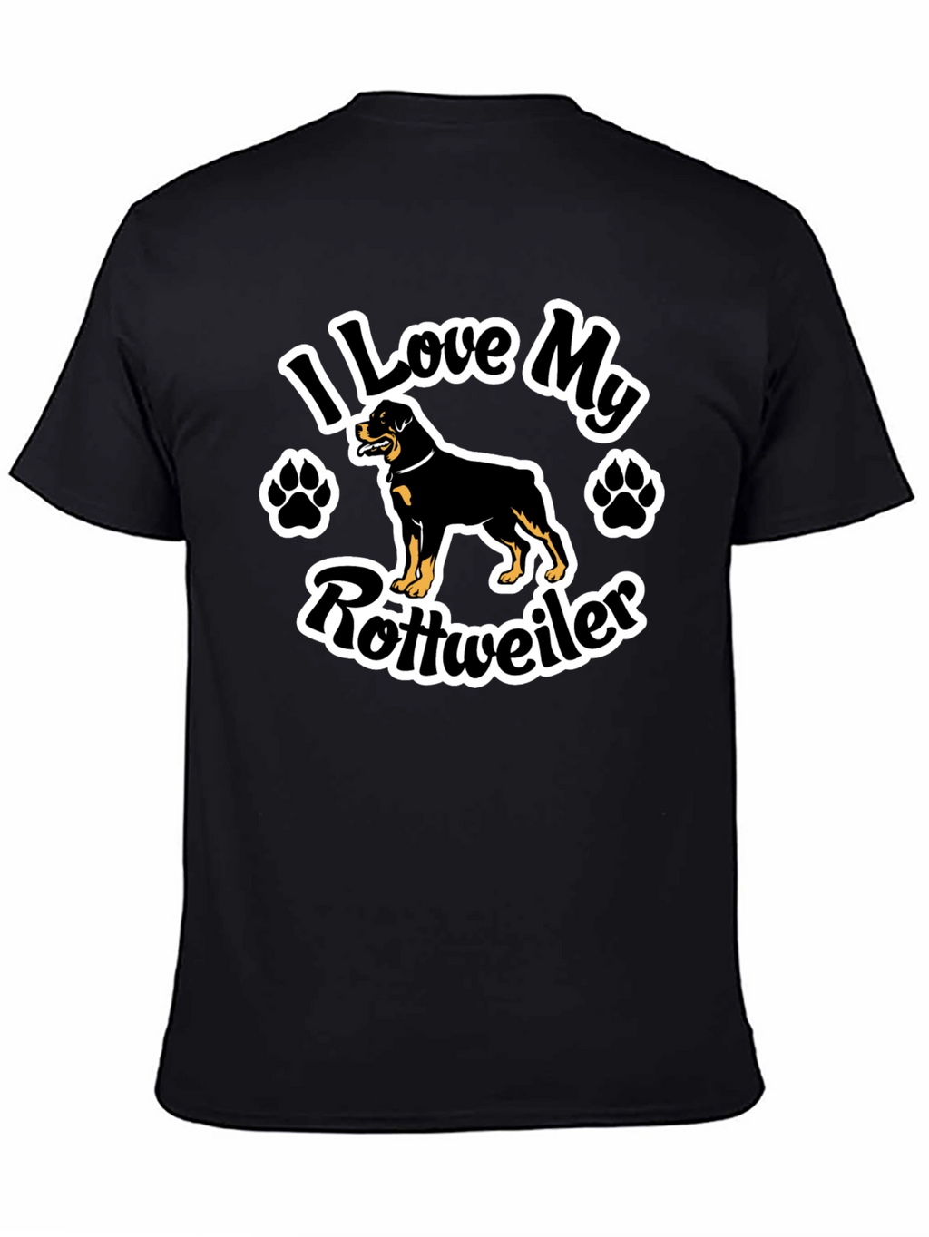 I Love My Rottweiler Black T-Shirt