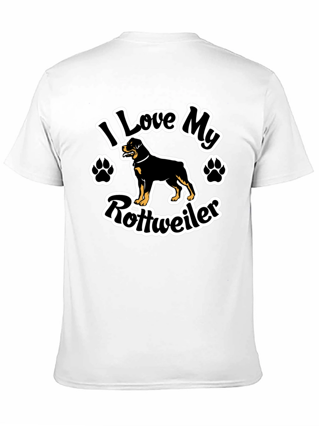 I Love My Rottweiler Black T-Shirt