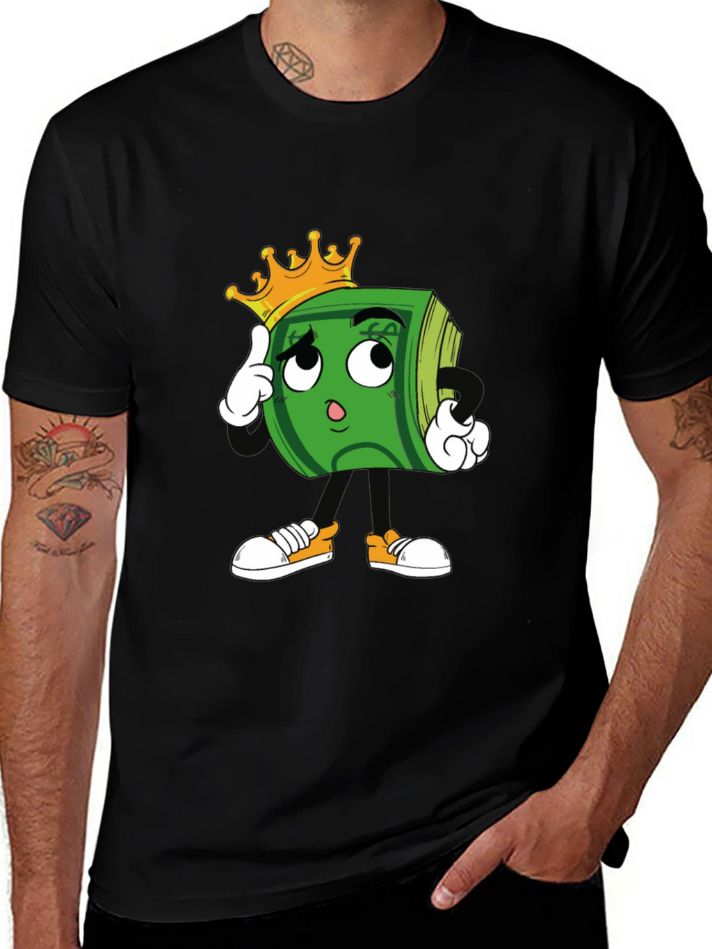 Cartoon Money Graphic T-Shirt