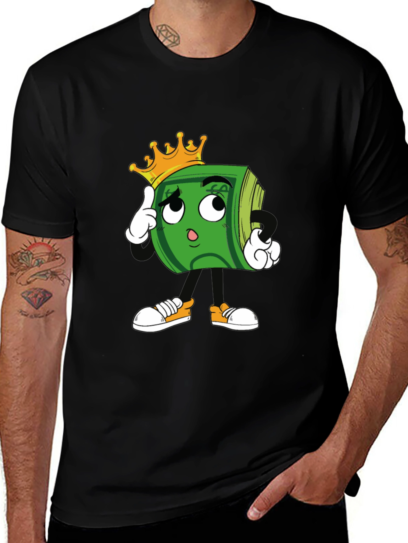 Cartoon Money Graphic T-Shirt