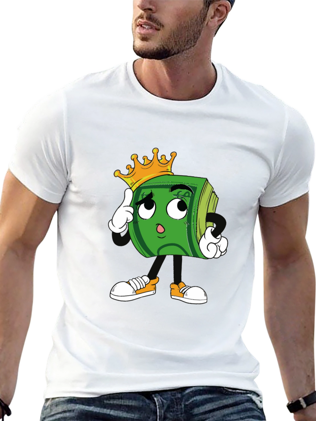 Cartoon Money Graphic T-Shirt