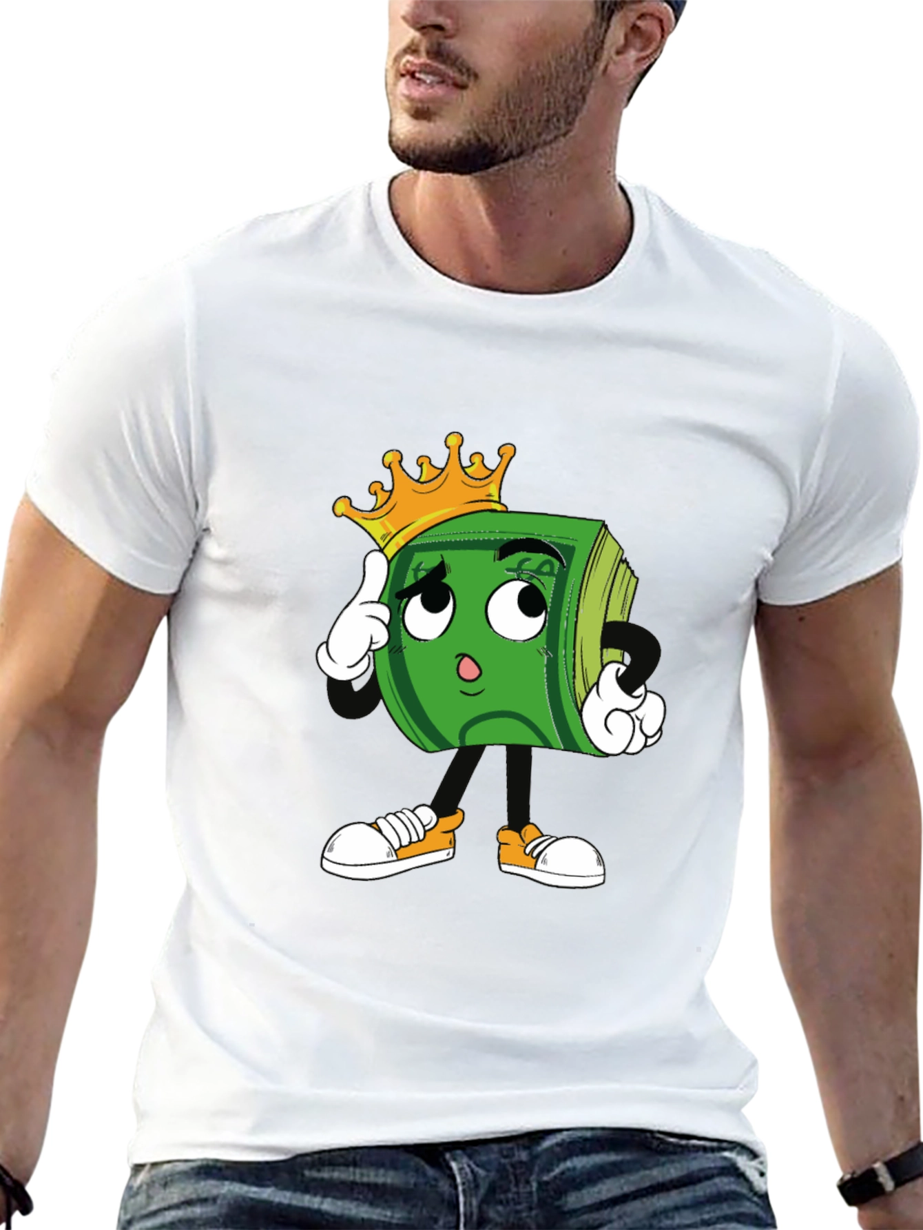 Cartoon Money Graphic T-Shirt
