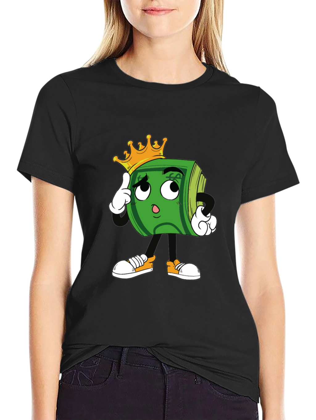Cartoon Money Graphic T-Shirt