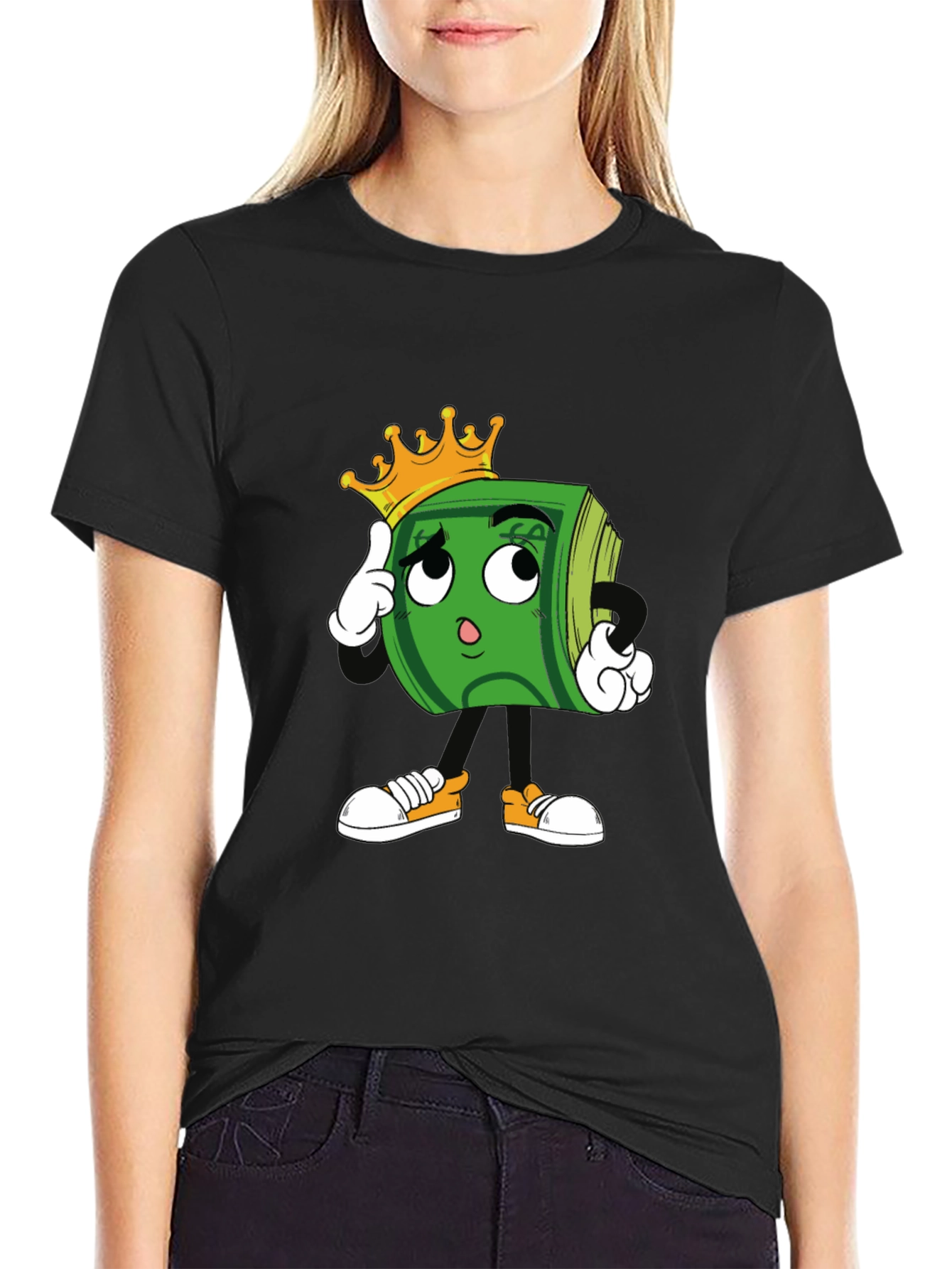 Cartoon Money Graphic T-Shirt
