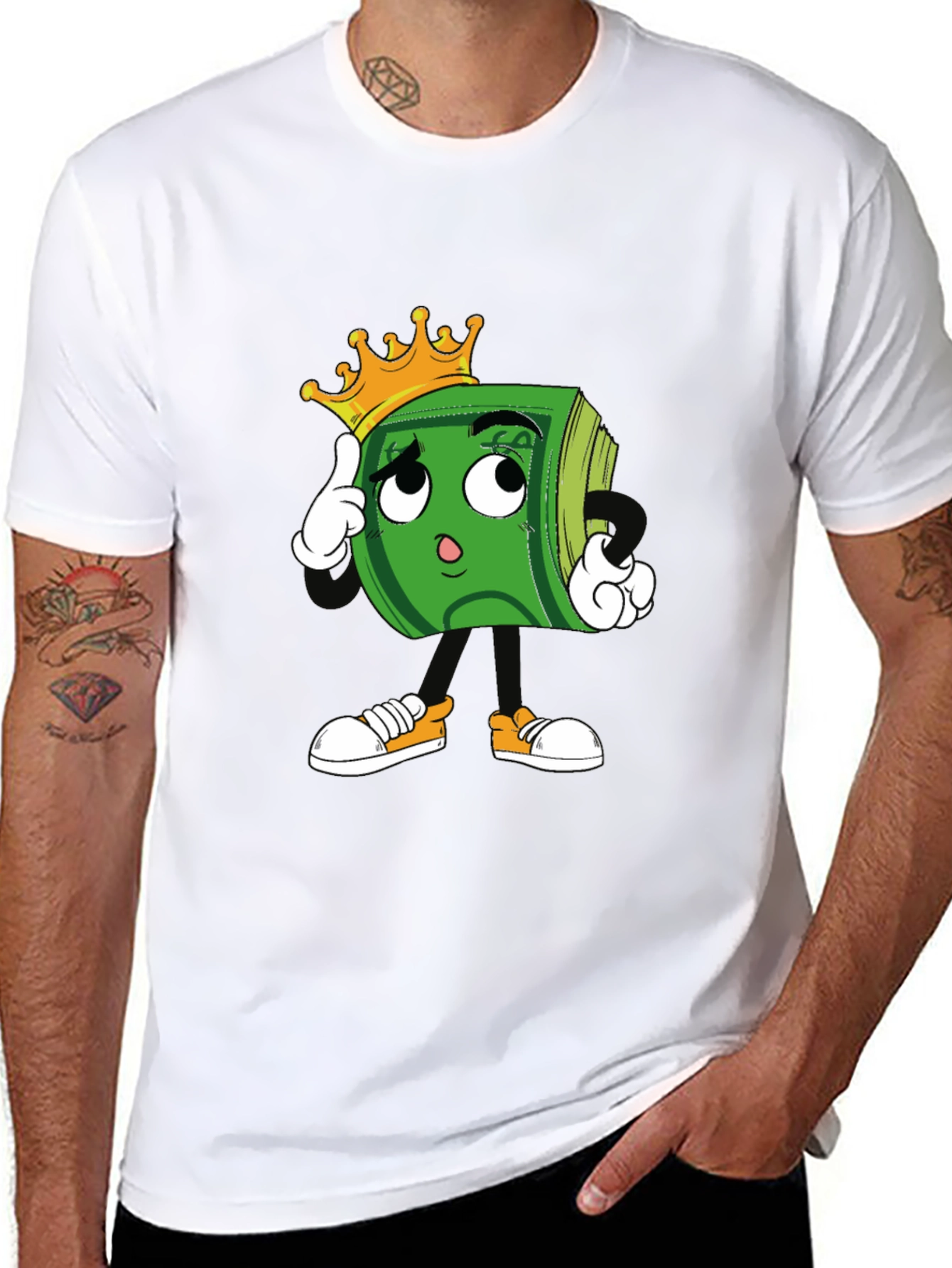 Cartoon Money Graphic T-Shirt