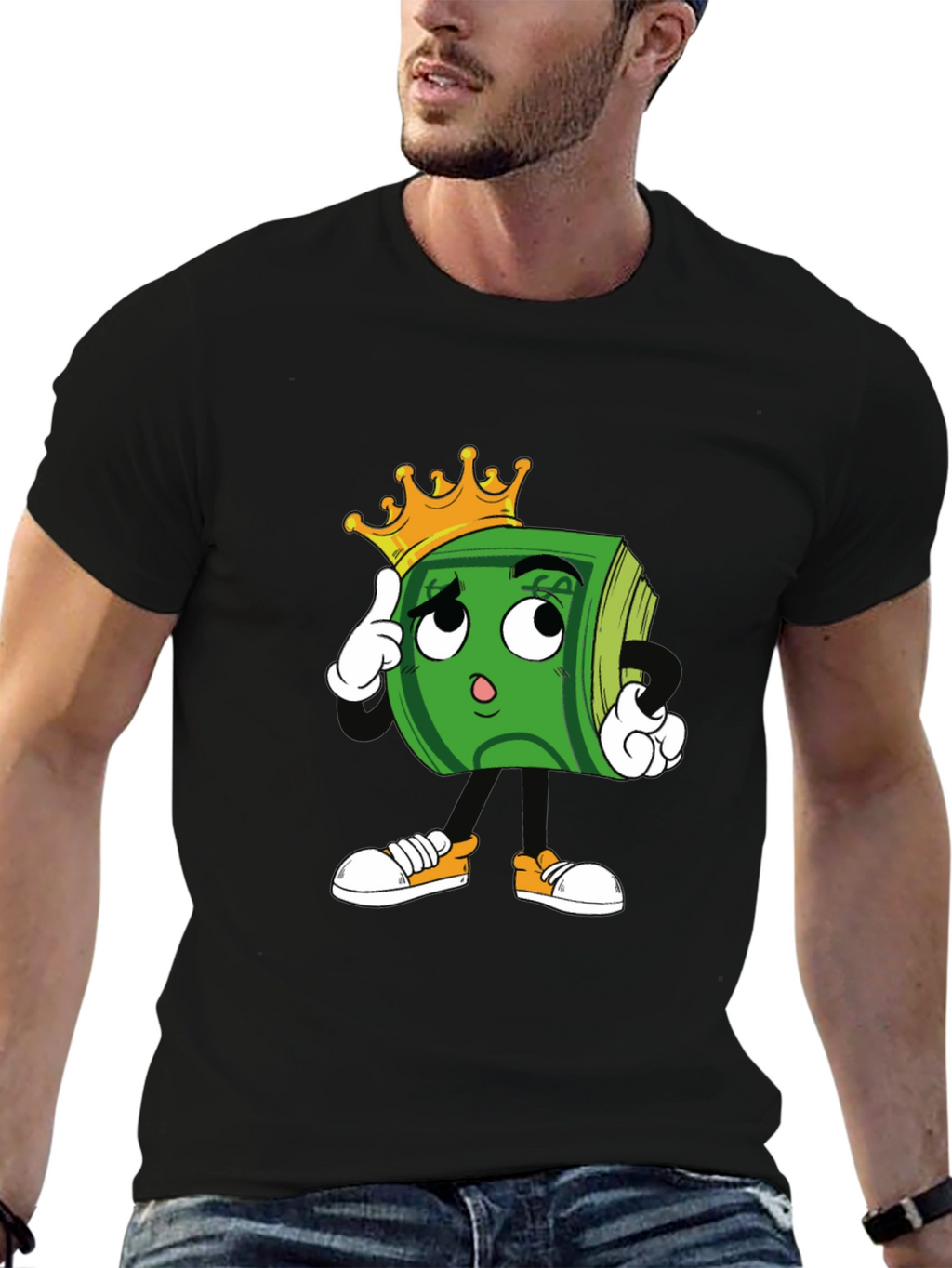 Cartoon Money Graphic T-Shirt