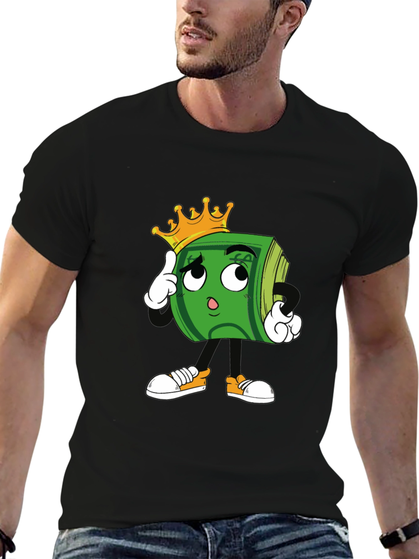 Cartoon Money Graphic T-Shirt