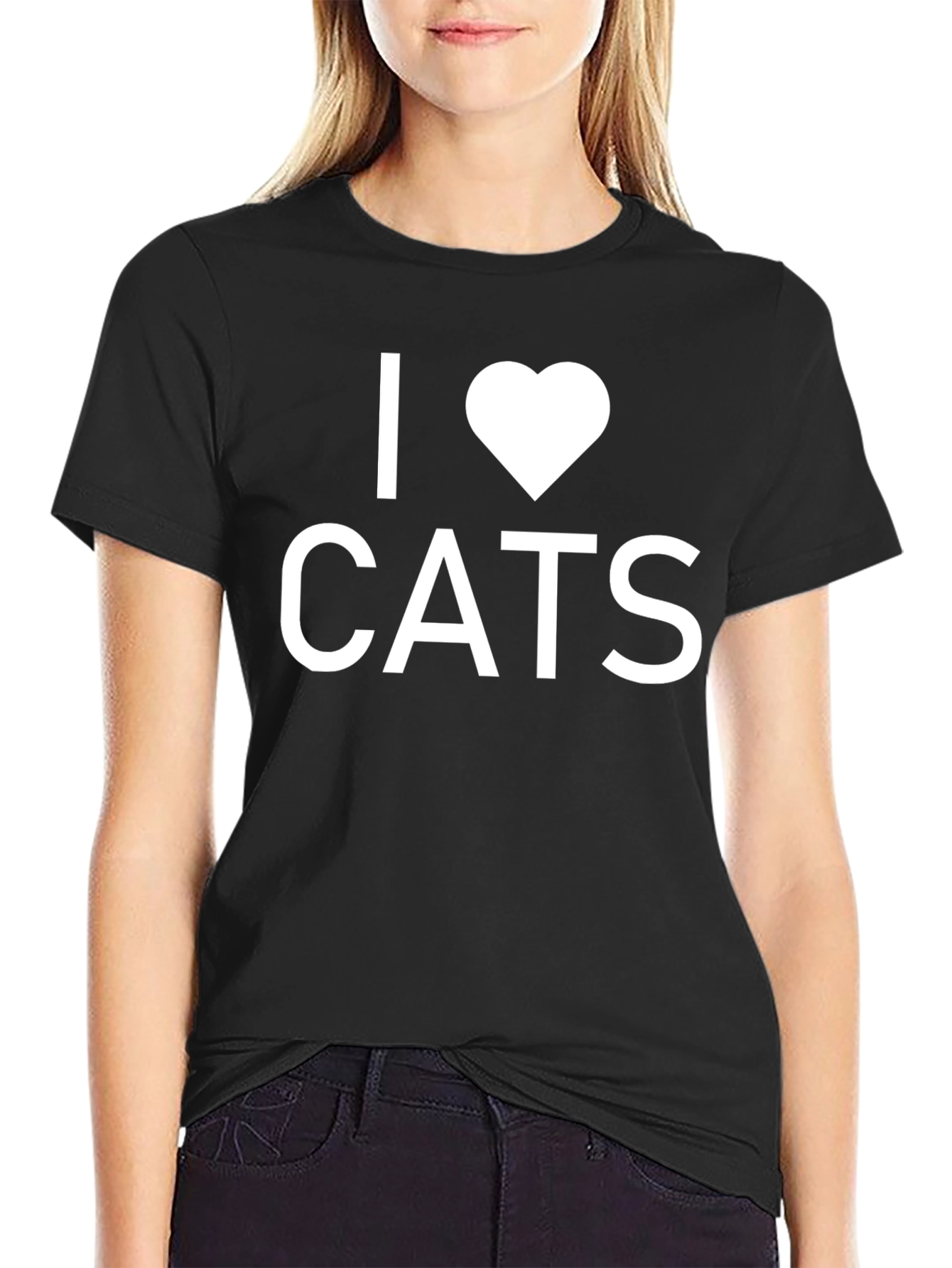 I Heart Cats Black T-Shirt - Unisex Design