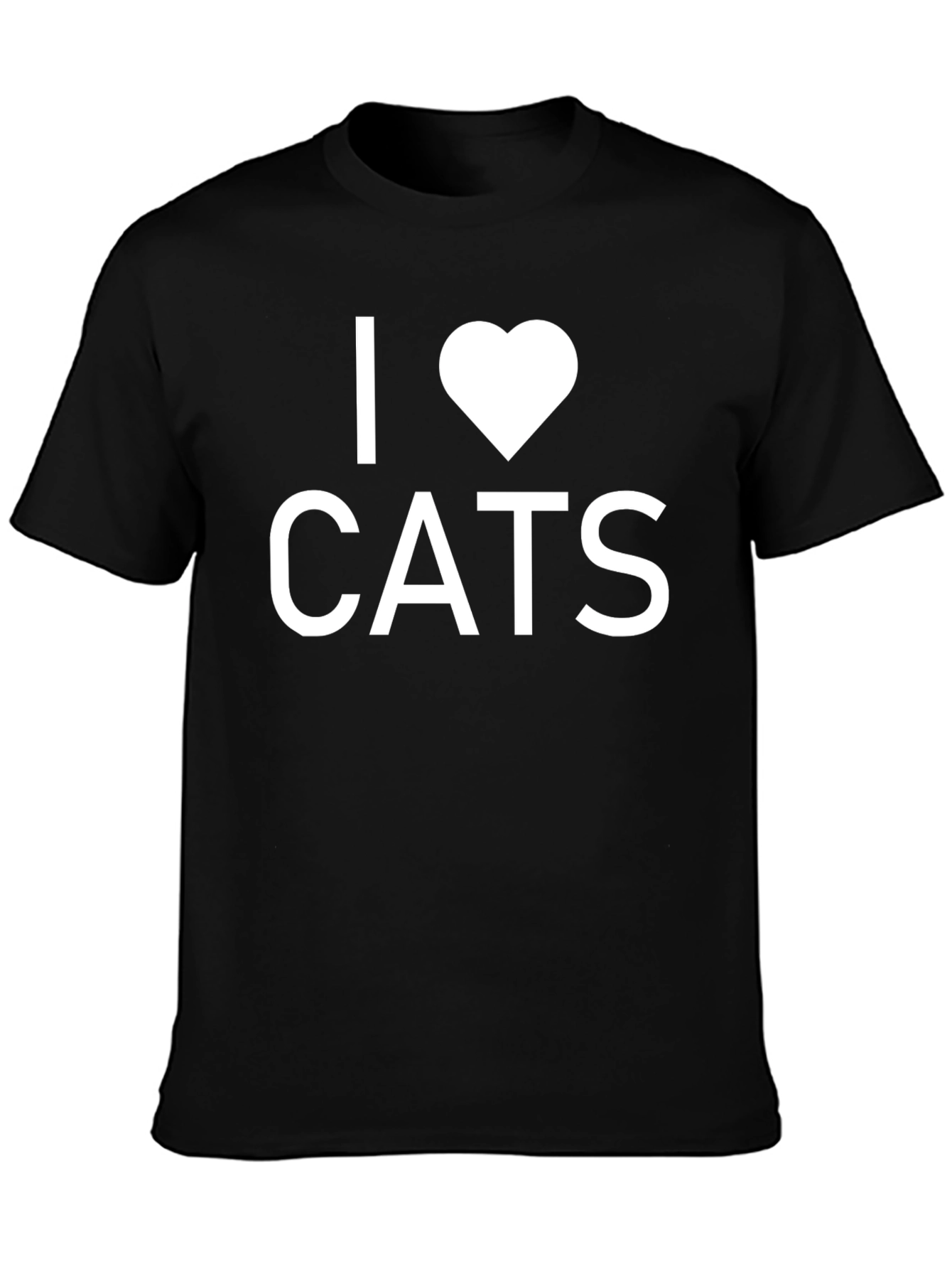 I Heart Cats Black T-Shirt - Unisex Design