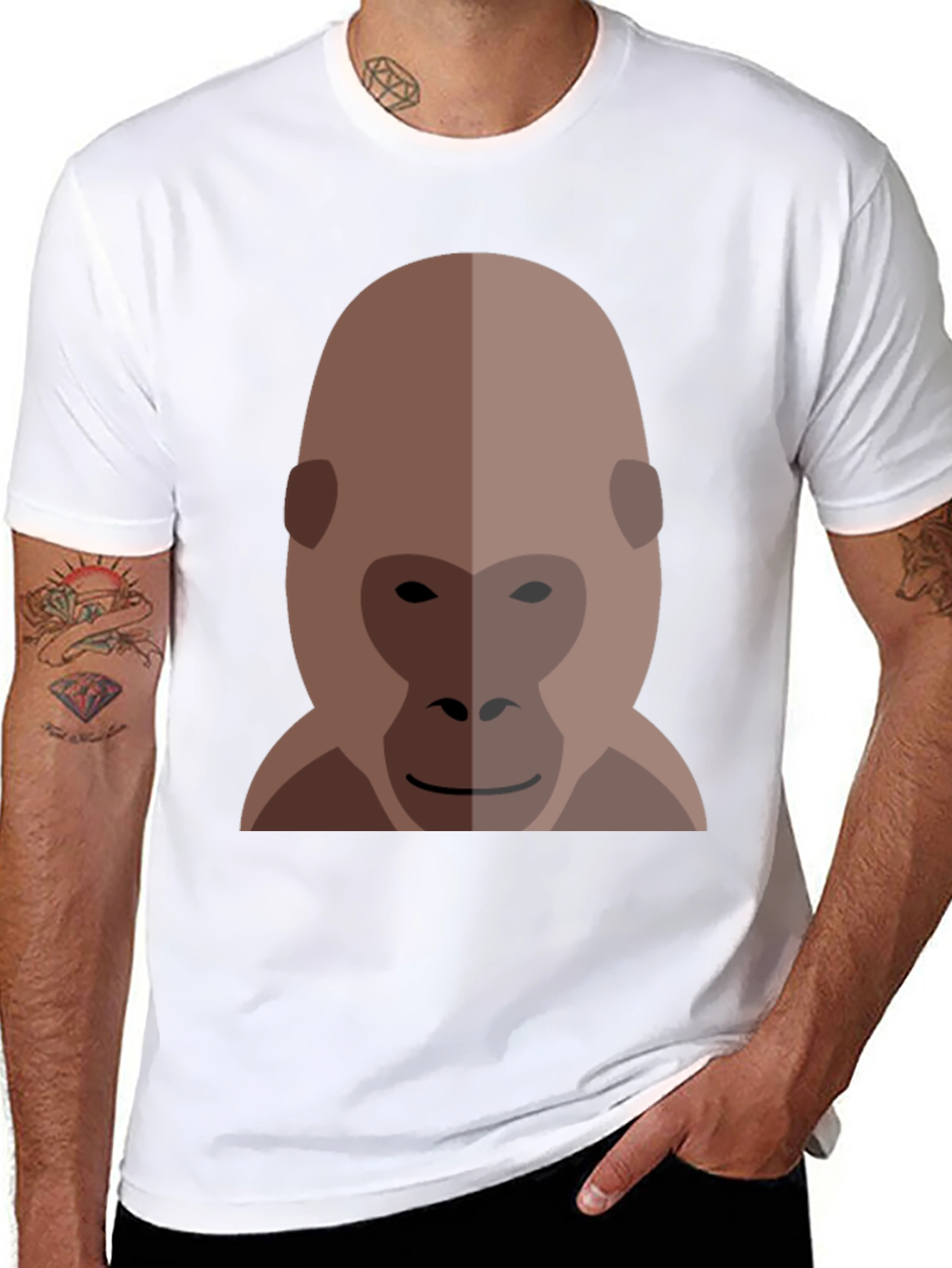 Gorilla Graphic Print Black T-Shirt