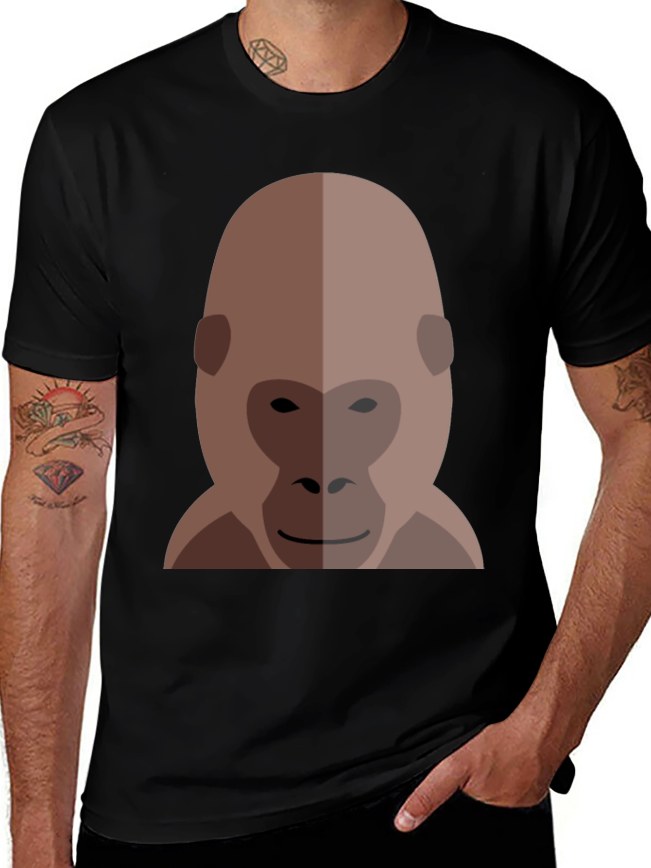 Gorilla Graphic Print Black T-Shirt
