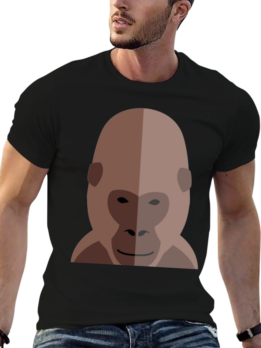 Gorilla Graphic Print Black T-Shirt