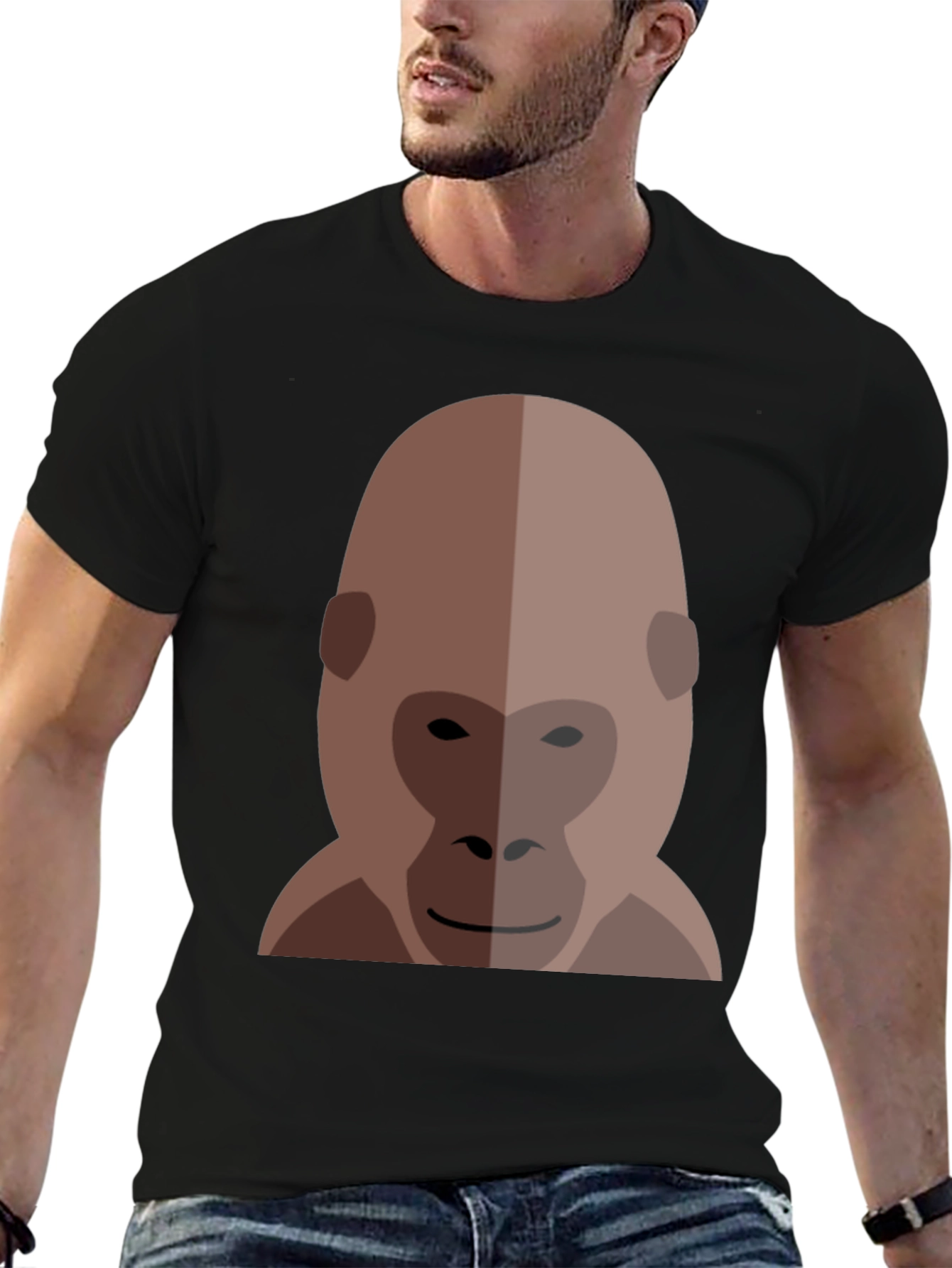 Gorilla Graphic Print Black T-Shirt
