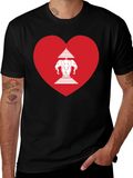 Laos Heart Flag Graphic T-Shirt - Black