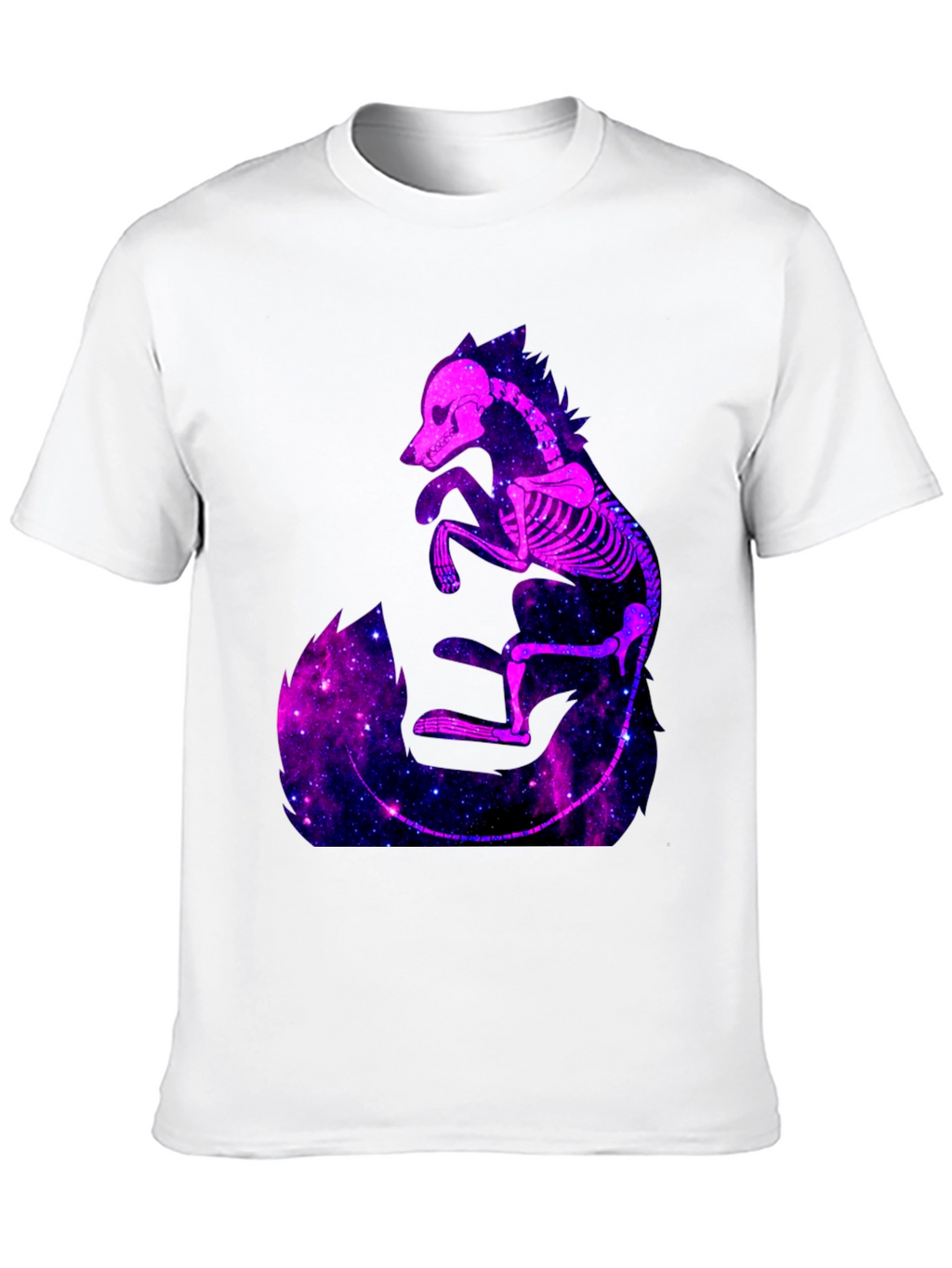 Galaxy Fox Skeleton Graphic Tee - Black